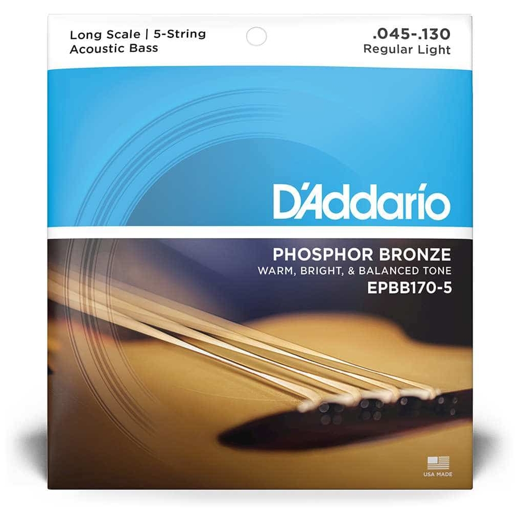 D’Addario - D’Addario EPBB170-5 - 5-String Acoustic Bass Phosphor Bronze, Long Scale 45-130 - 2