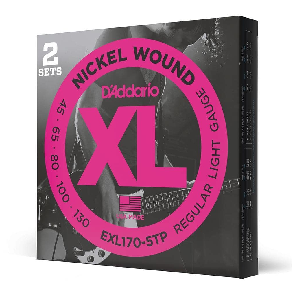 D’Addario - D’Addario EXL170-5TP - XL 5-String Bass Nickel Wound, Long Scale 45-130, 2er Pack - 2