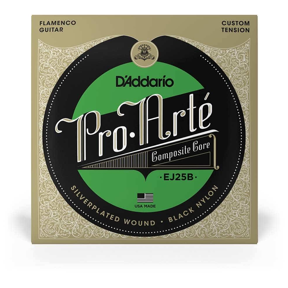 D’Addario - D’Addario EJ25B - ProArté Flamenco Guitar Black Nylon Composite 028.5-044