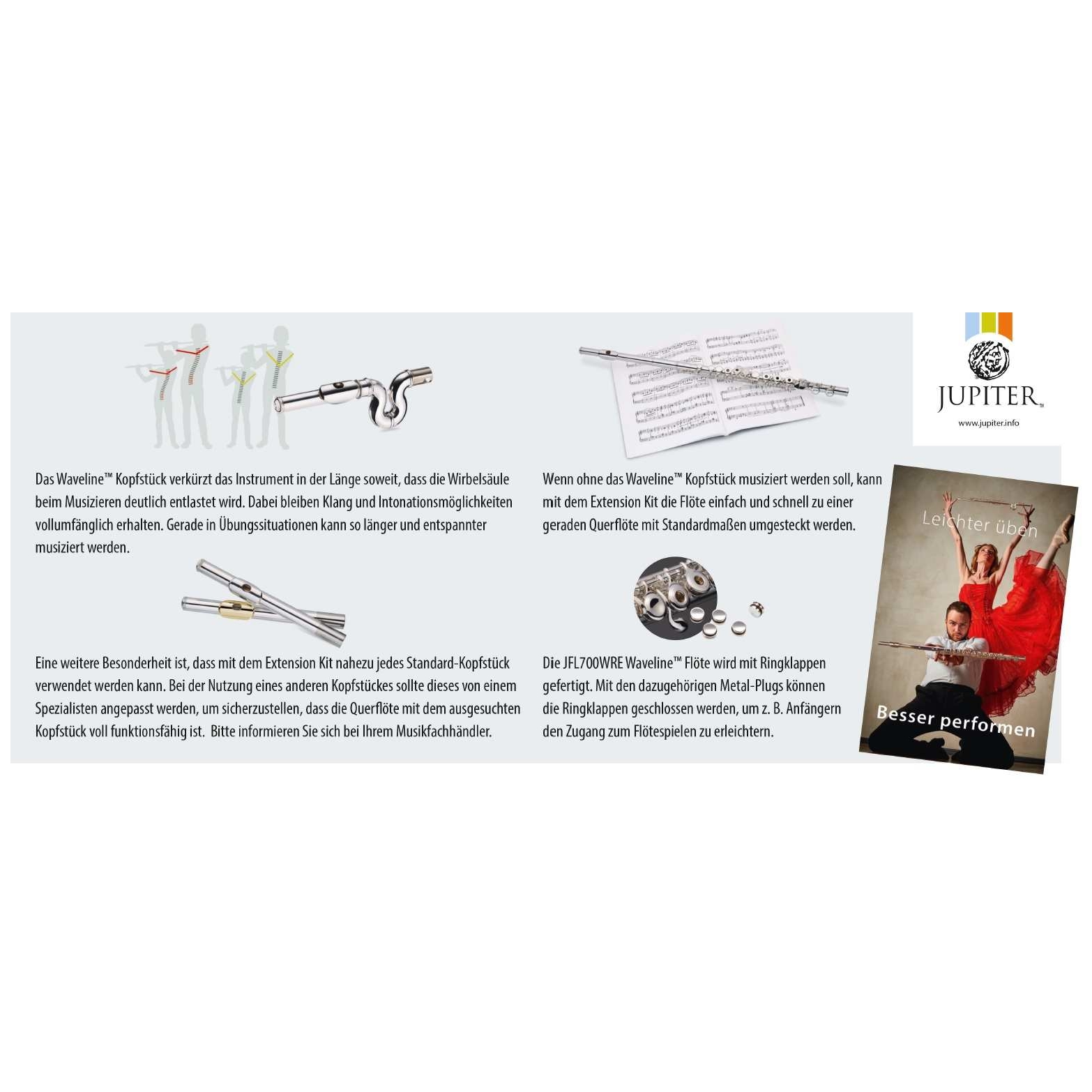 Jupiter - Jupiter JFL700WRXE Wave-Line Querflöte Bundle - 3