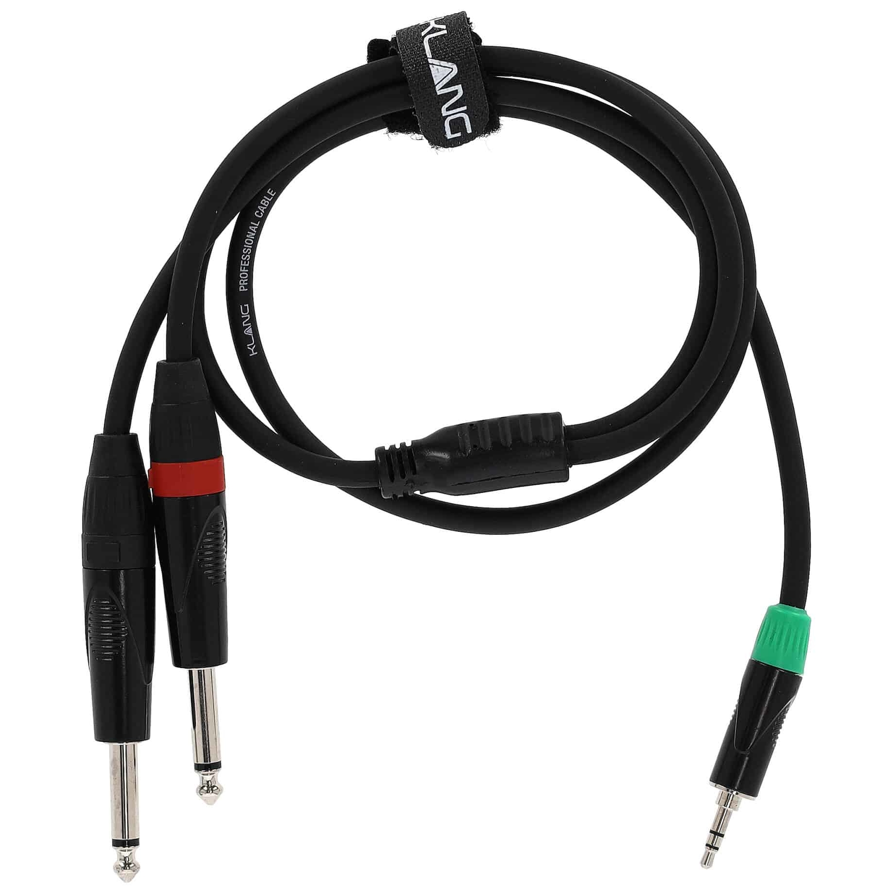 Klang - Klang Y-Audiokabel, 1 Meter 3,5 mm Klinke, male, stereo - 2x 6,3 Klinke, male, mono