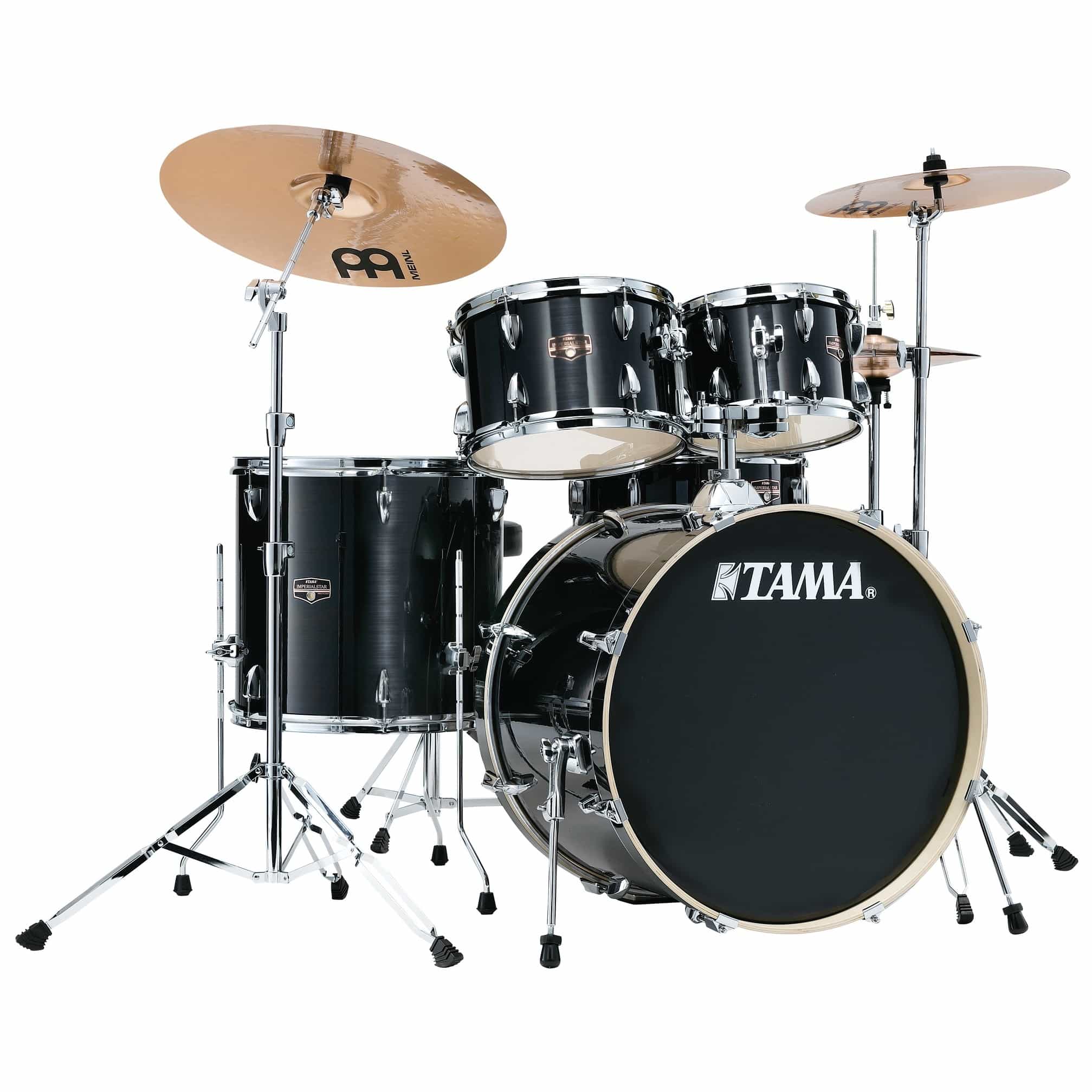 Tama IP52H6W-HBK Imperialstar Drumset 5 pcs. - Hairline Black / Chrom HW + MEINL Cymbals HCS Bronze