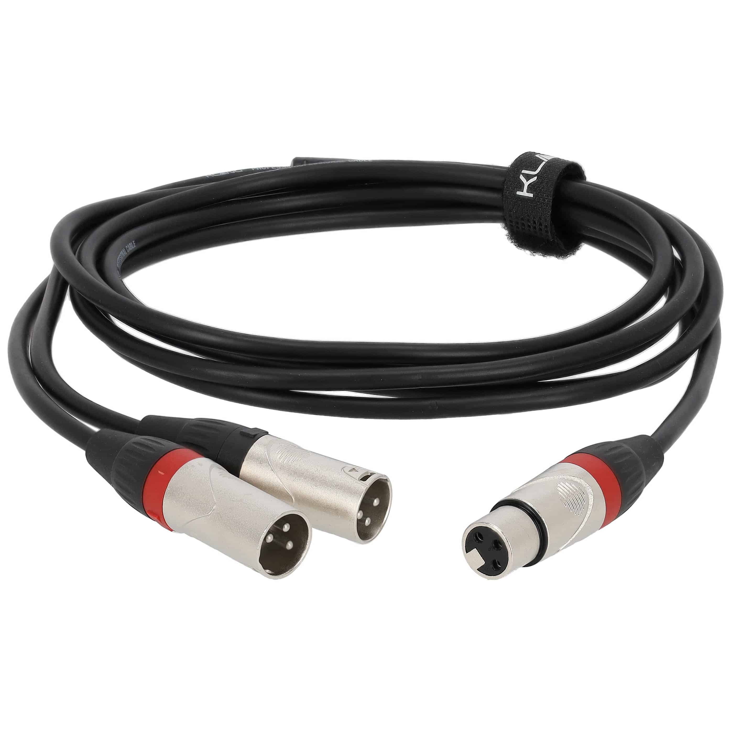 Klang Y-Audiokabel, 3 Meter 1x XLR female - 2x XLR male 1