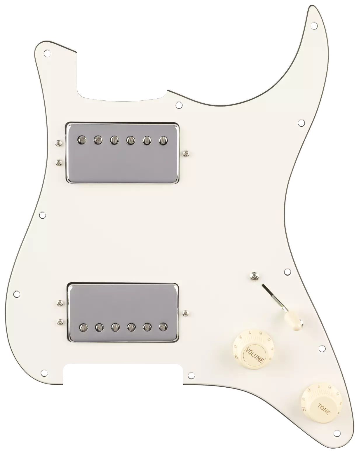 Fender Pre-Wired Strat Pickguard Quadra Tap HH Parchment