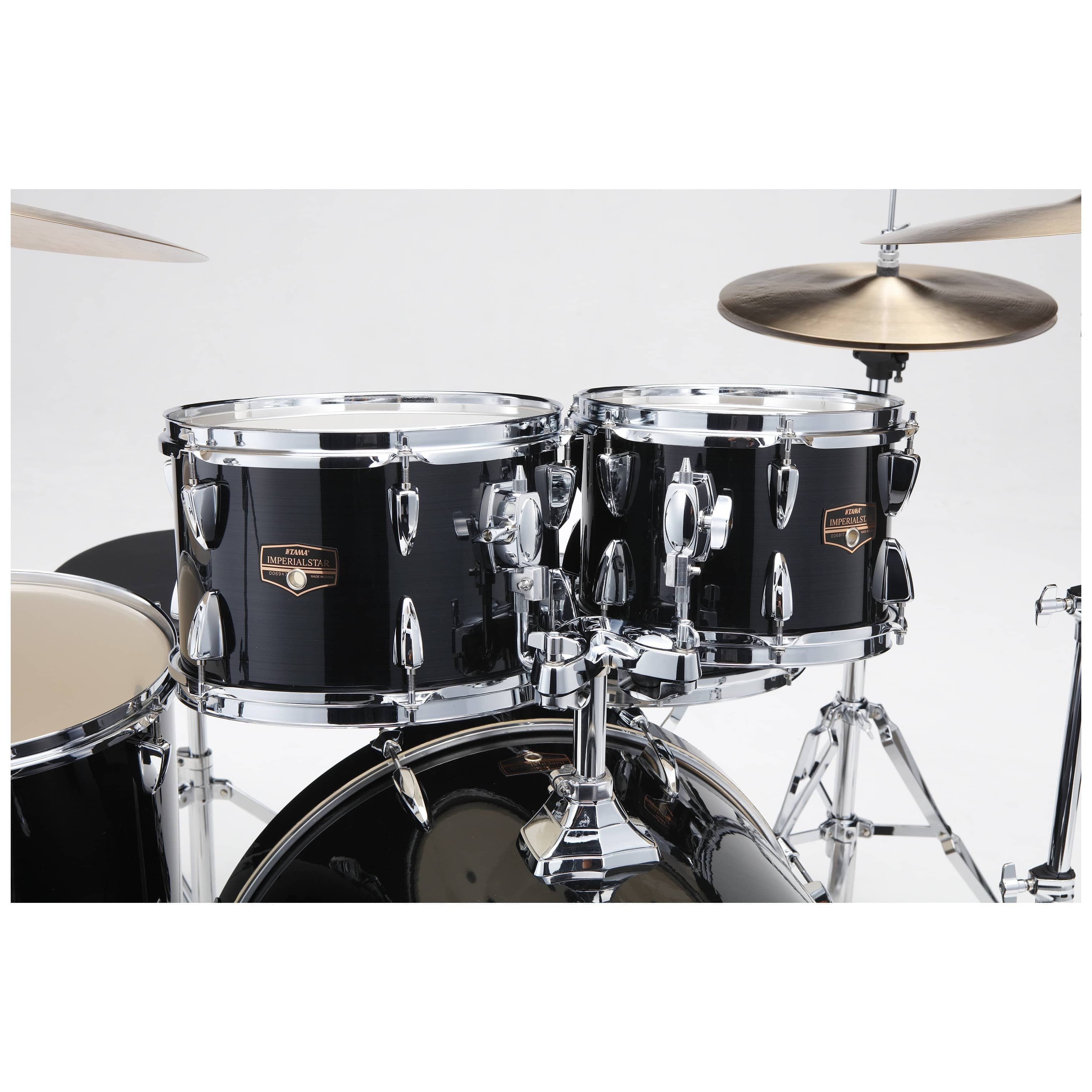 Tama IP52H6W-HBK Imperialstar Drumset 5 pcs. - Hairline Black / Chrom HW + MEINL Cymbals HCS Bronze 1