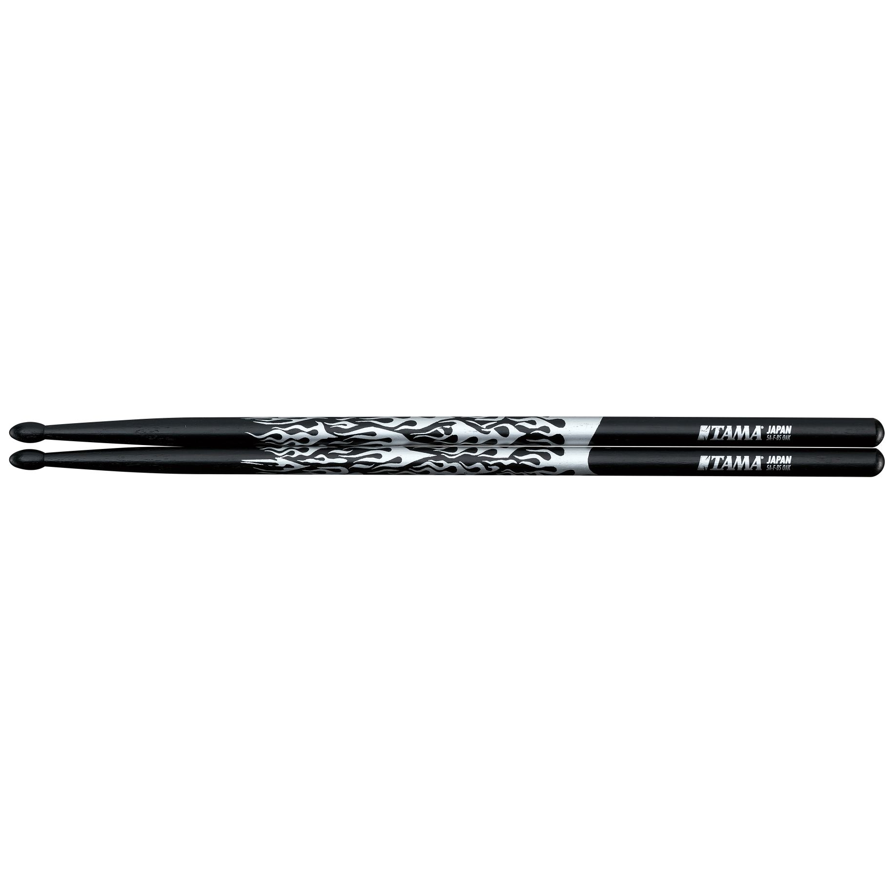 Tama TAMA-O5A-F-BS Rhythmic Fire Drumsticks - 5A-F-BS - Black, Silver Pattern