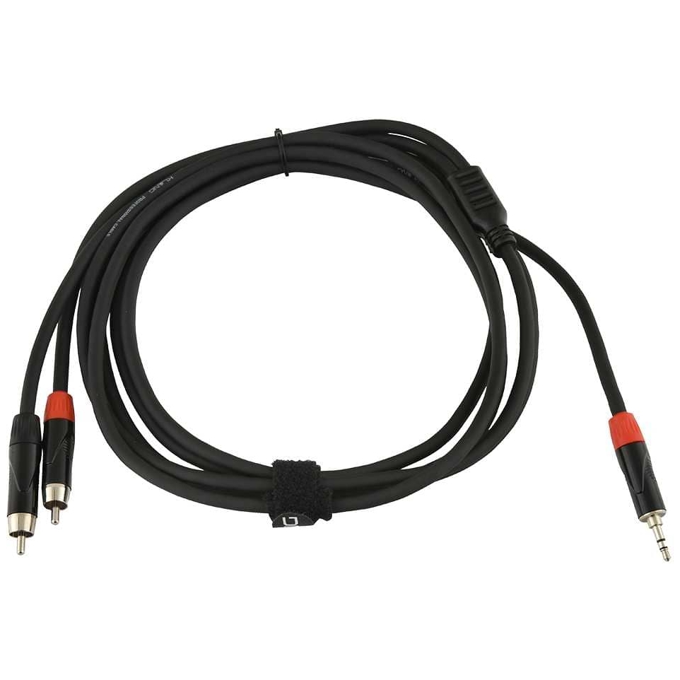 Klang - Klang Y-Audiokabel, 3 Meter 3,5 mm Klinke, male, stereo - 2x Cinch, male