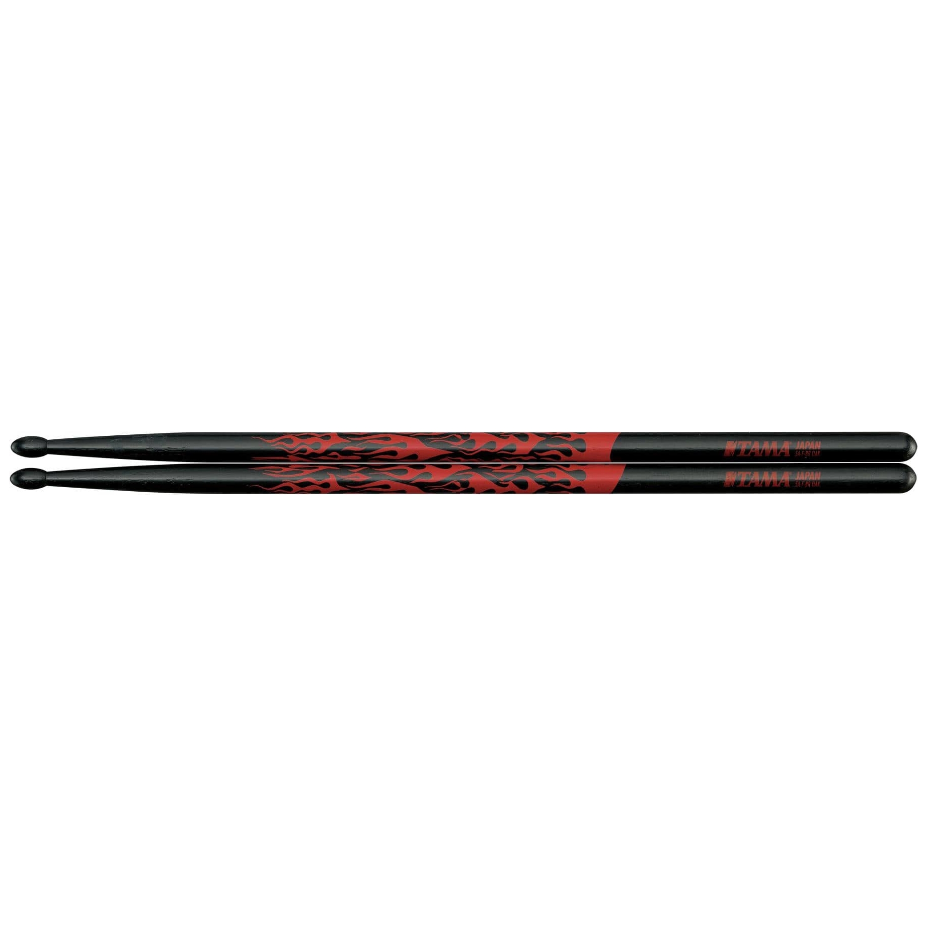 Tama TAMA-O5A-F-BR Rhythmic Fire Drumsticks - 5A-F-BR - Black, Red Pattern