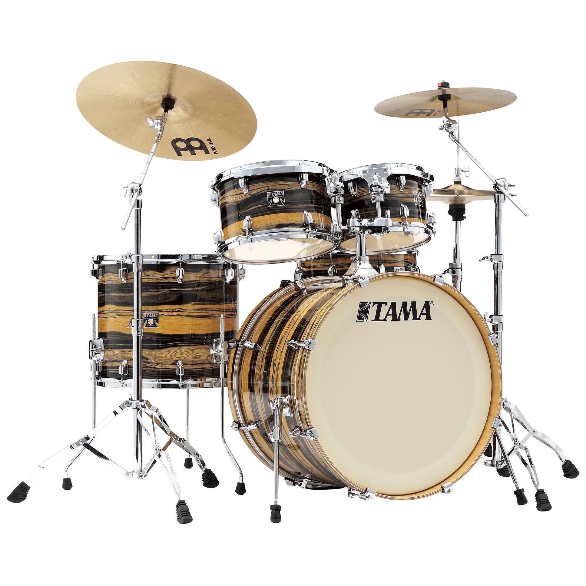 Tama CK52KR-NET Superstar Classic Maple 5 teilig - Natural Ebony Tiger Wrap/Chrom HW + SM5W HW Kit