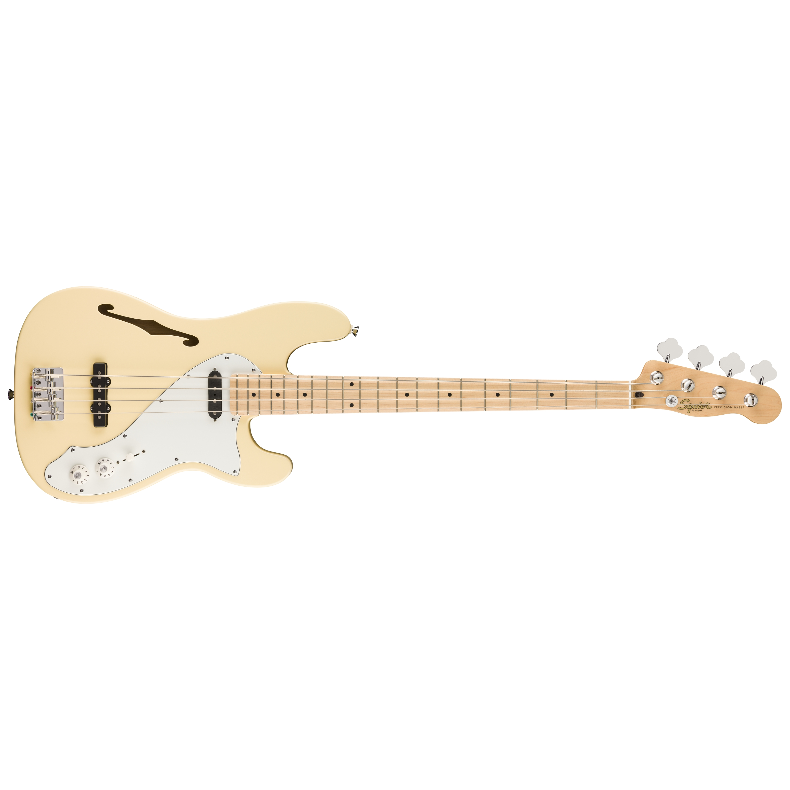 Squier by Fender Paranormal Precision Bass Thinline SJ MN Parchment PG Vintage White 1