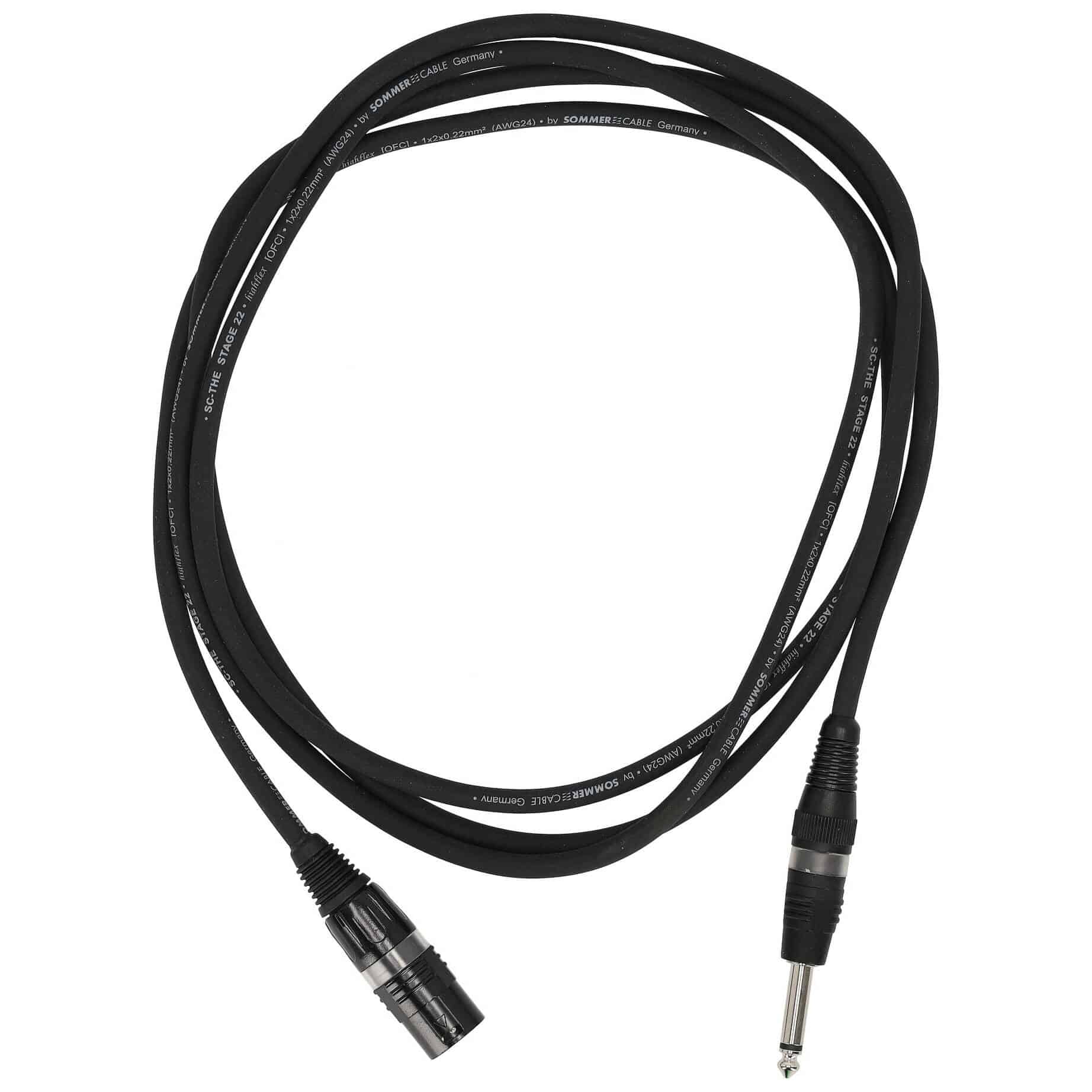 Sommer Cable SGDP-0250-SW Stage 22 Highflex XLR Male - Klinke Mono 2,5 Meter