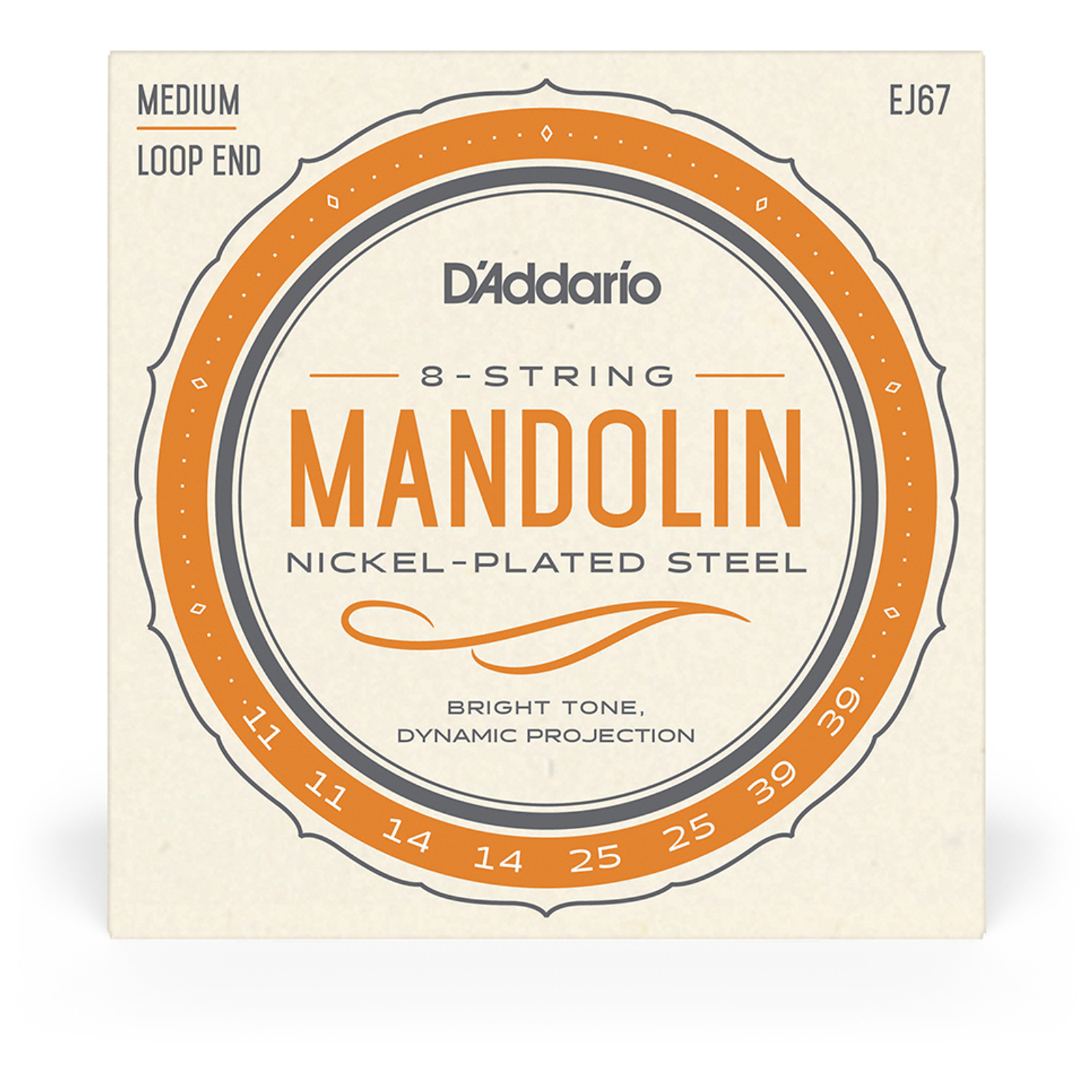D’Addario EJ67 - Mandoline Nickel Plated Steel | 011-039 - Saiten Zupfinstrument