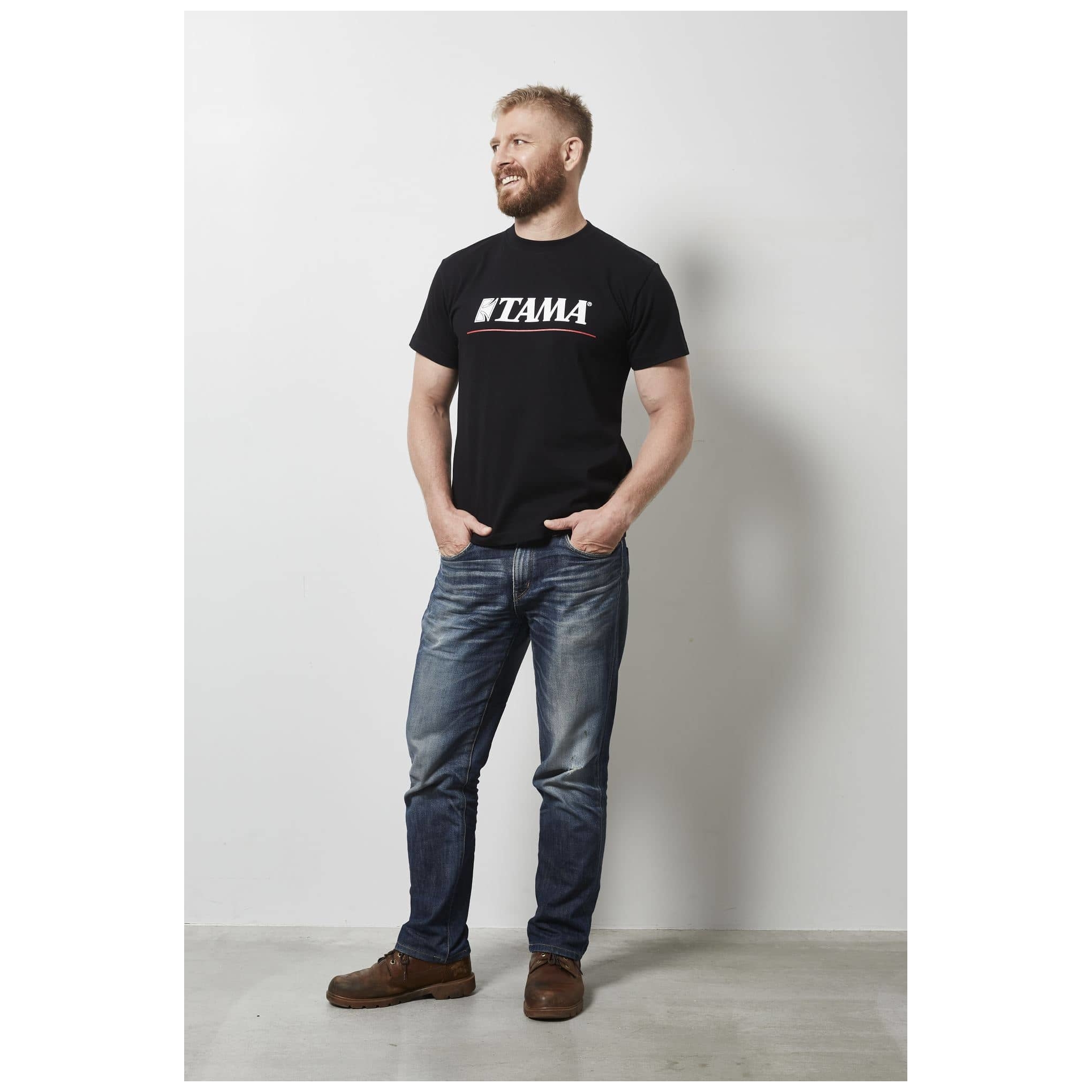 Image of Tama tamt004l t shirt logo  red line  schwarz  l 12000200 2