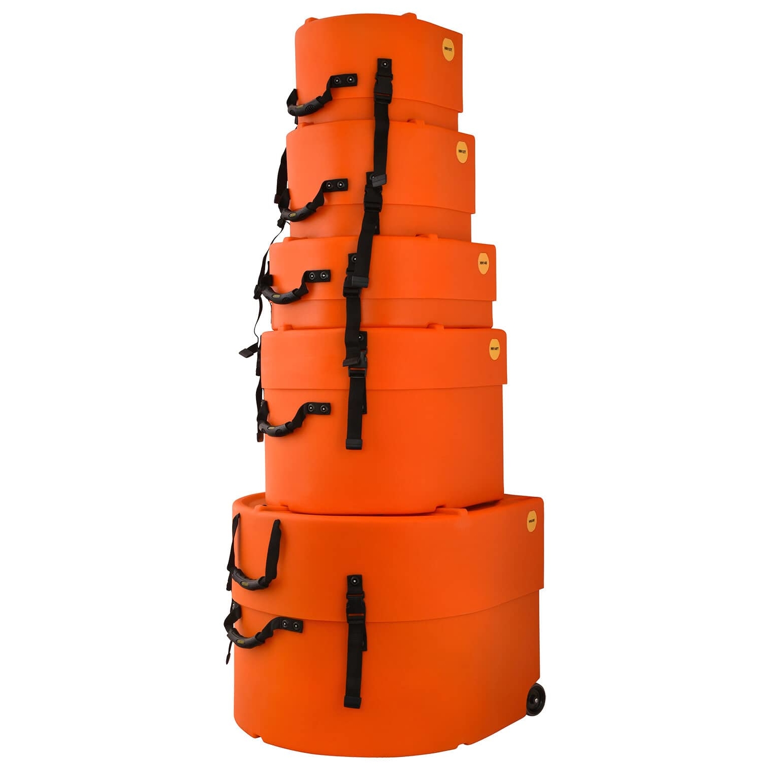 Hardcase HPFUSION-2O - Drum Cases Set - Fusion 2 Orange, 10T,12T,20B,14S,14FT