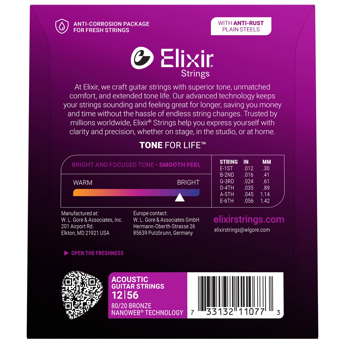 Elixir 11077 Bronze Nanoweb Light-Medium | 012-056 2