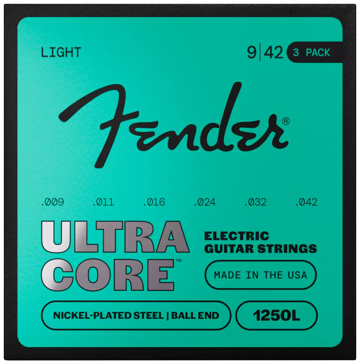 Fender UltraCore™ 1250L Ball End Electric Guitar Strings (3-Pack) 009-042