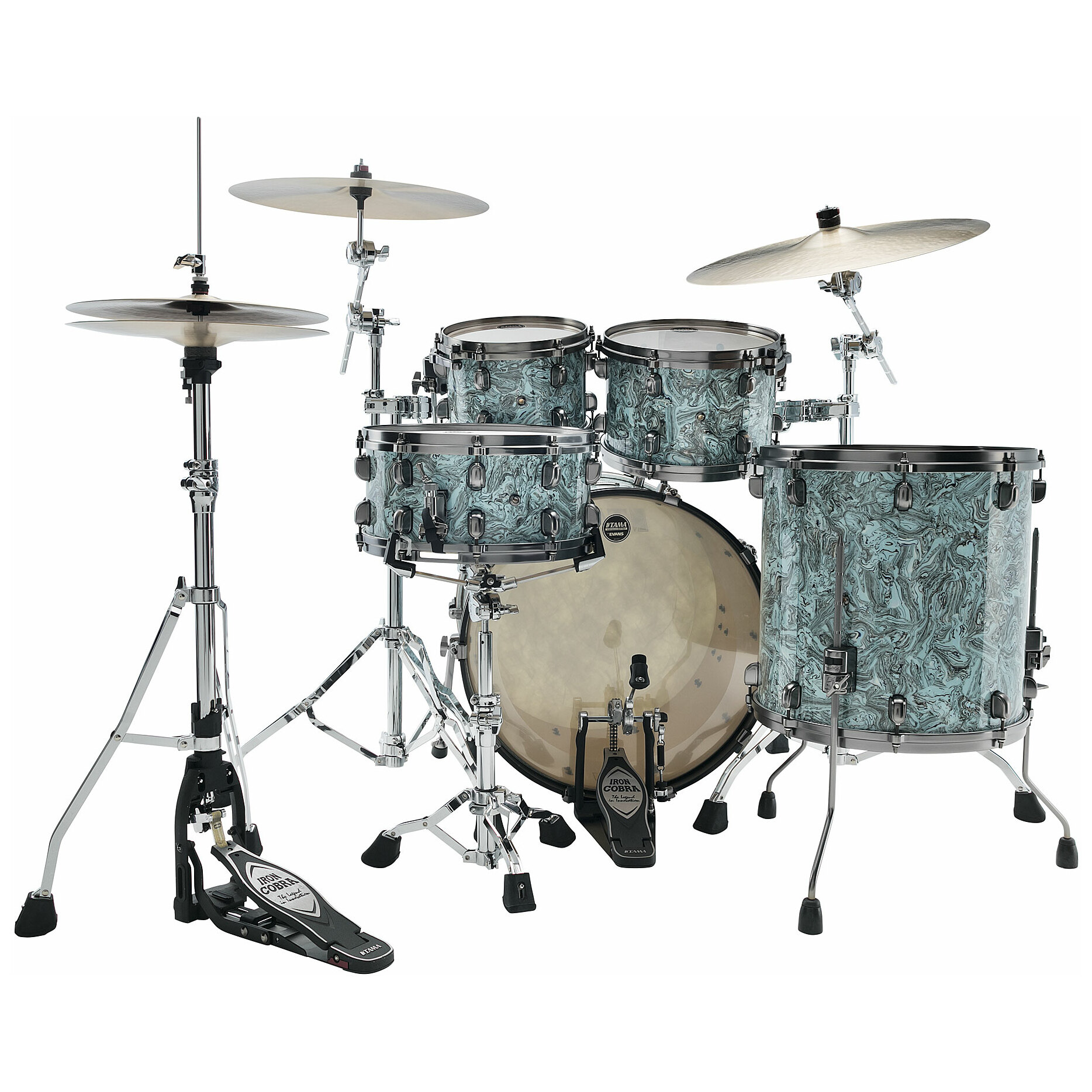 Tama MR42TZUS-SLW - Starclassic Maple Shell Kit Sky Blue Swirl / Smoked Black 2