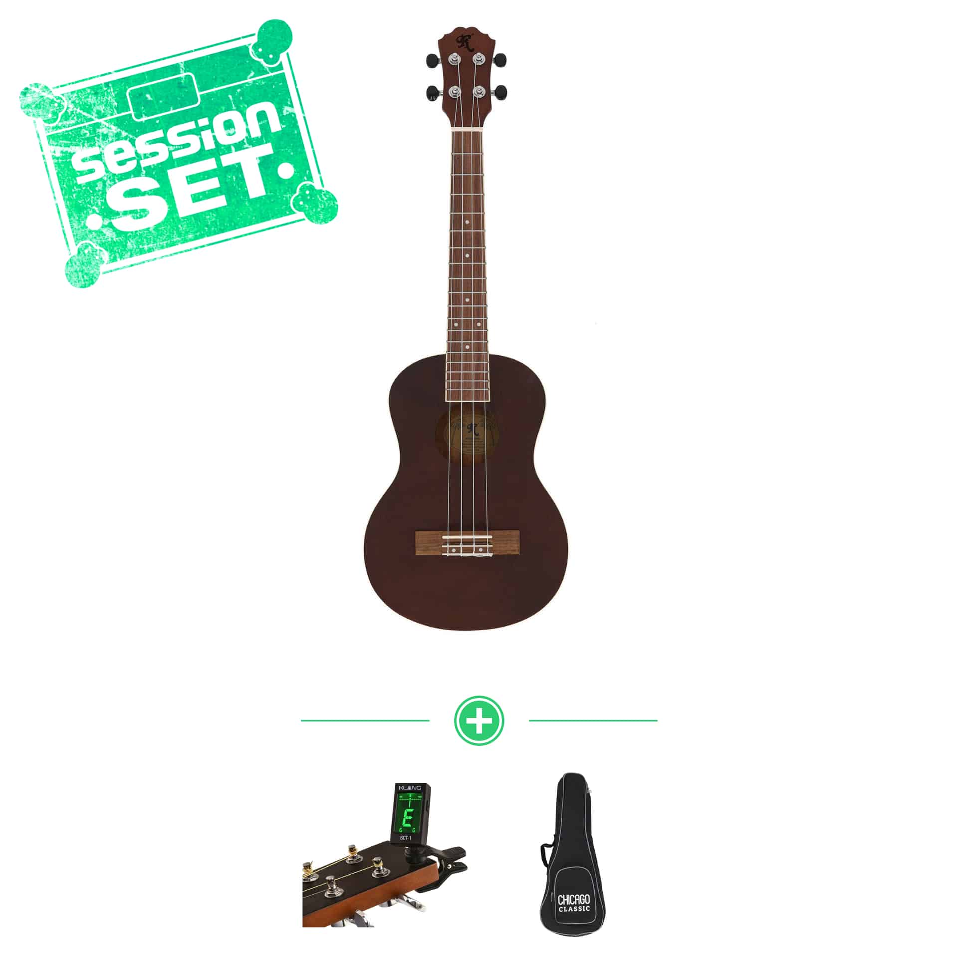 redwood tenor ukulele candy fudge brownie - session set - inkl bag clip-tuner 70000995-1