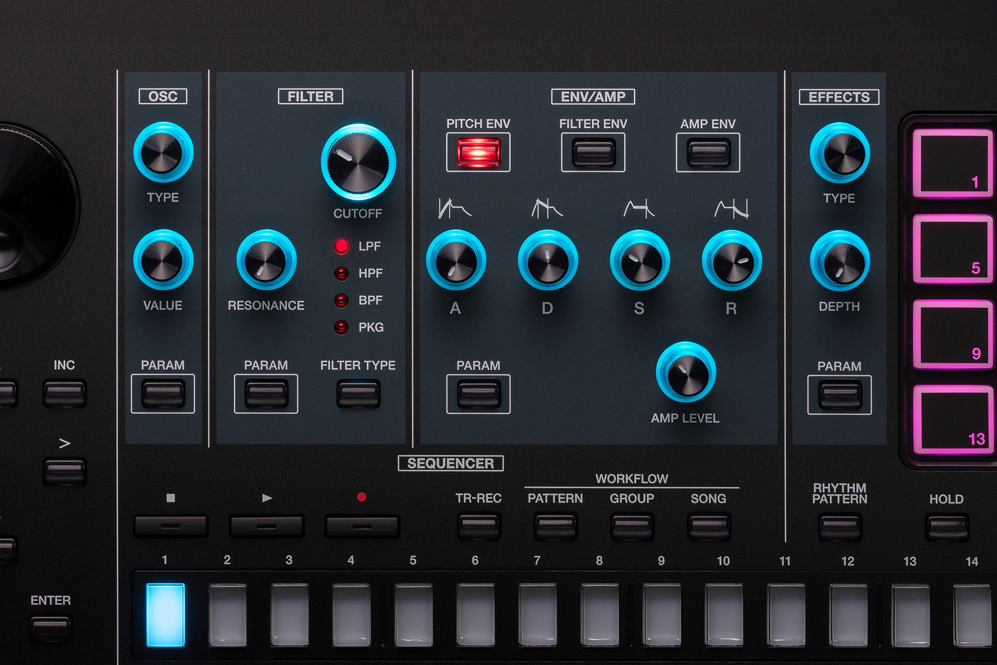 Image of Roland fantom ex effects panel 0176