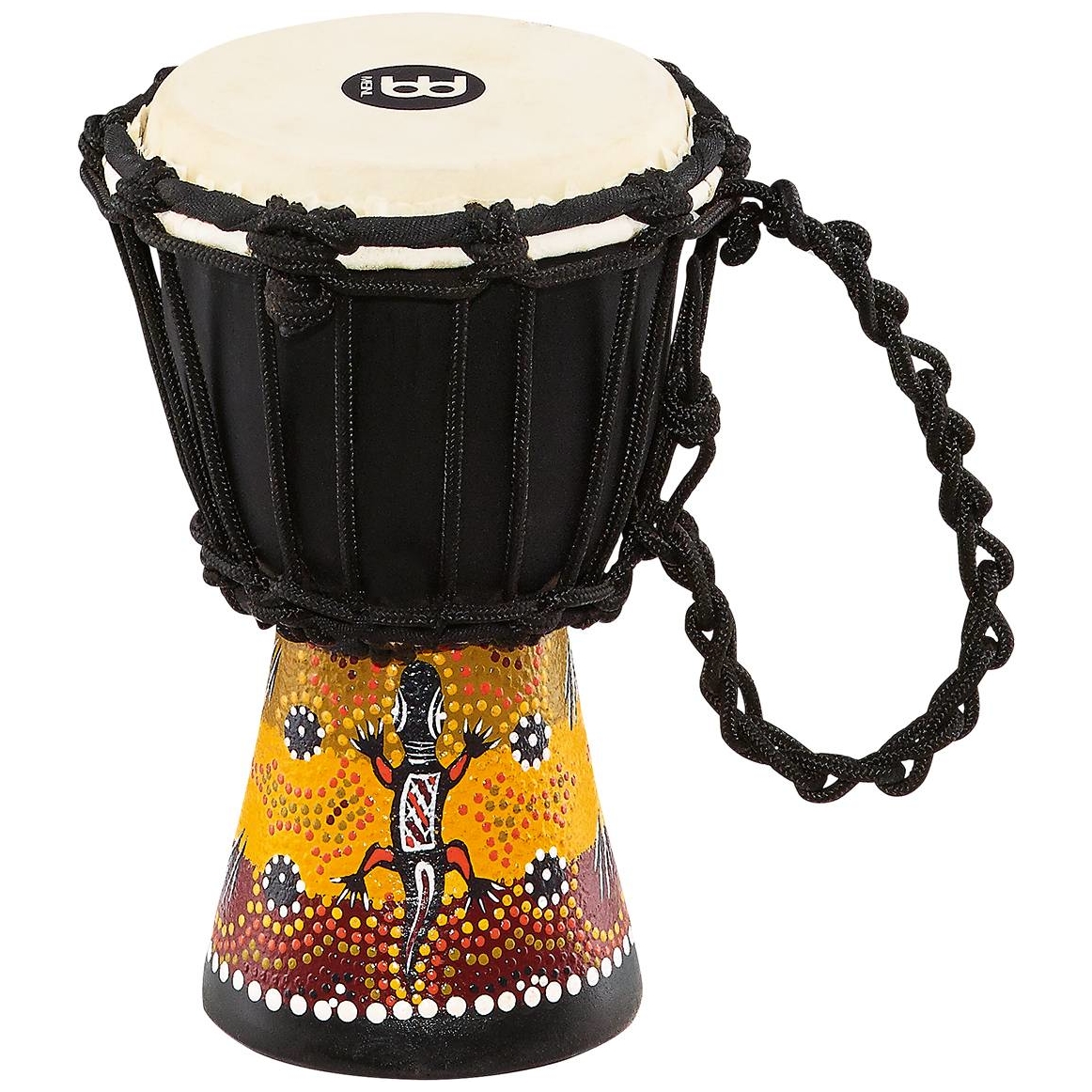 Meinl Percussion HDJ7-XXS - 4 1/2" African Style Mini Djembe, Gecko Design 