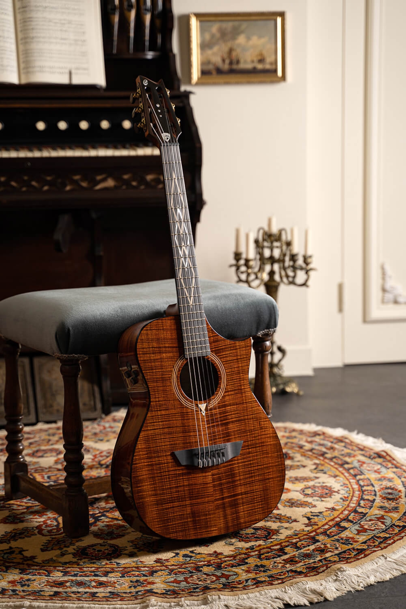 Image of Cort frank gambale luxe ii acoustic guitar lifestyle 2 1