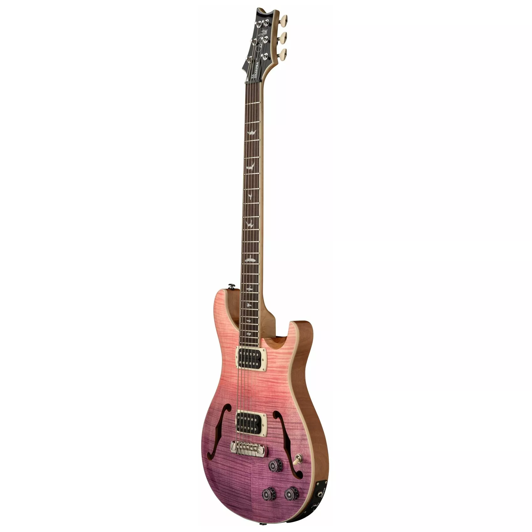 PRS SE Ed Sheeran Flat Back Hollowbody I Baritone Piezo Pink Ombre 3