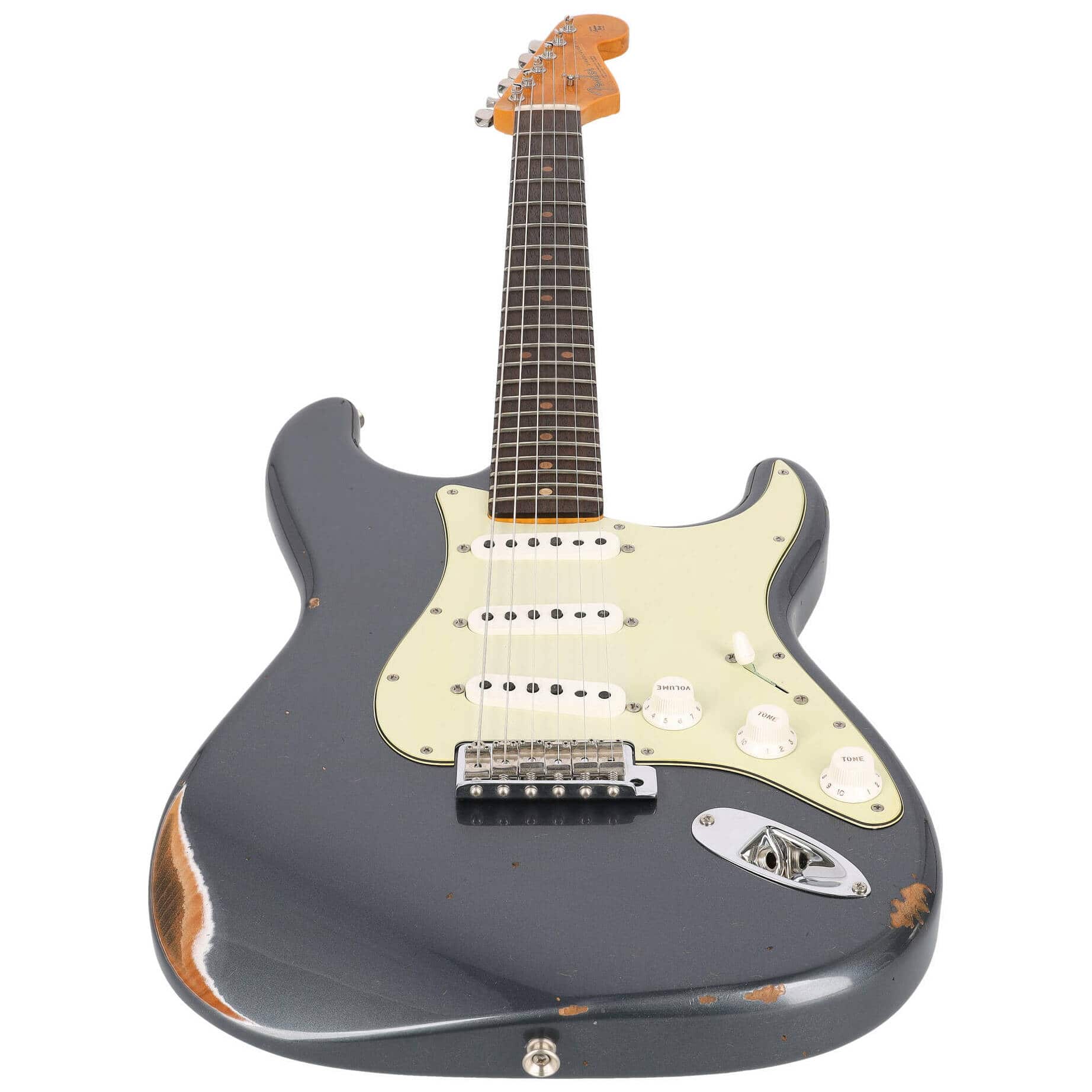 Fender Custom Shop 1963 Stratocaster Relic Aged Charcoal Frost Metallic 3