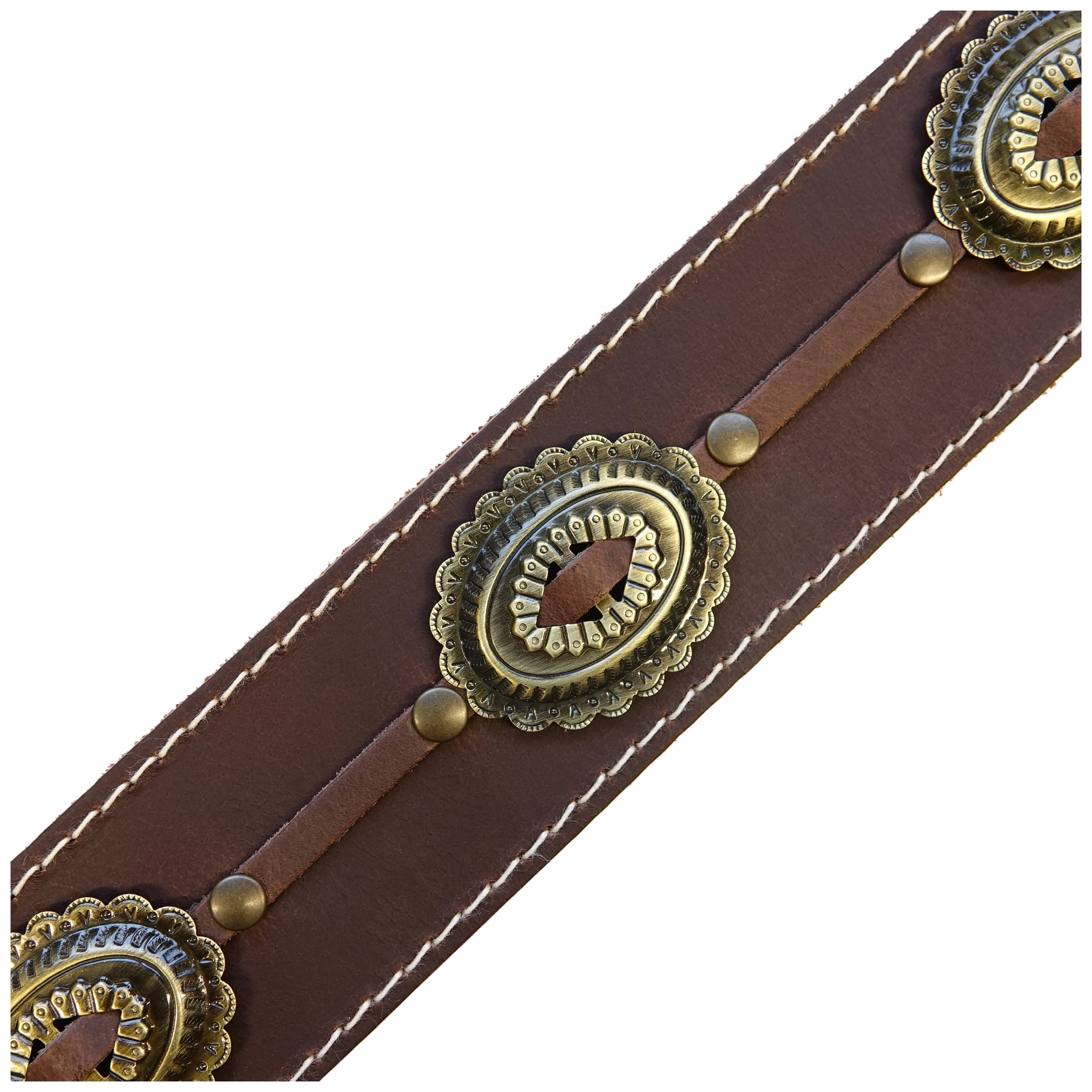 Richter Raw II Concho Gitarrengurt Brown / Old Brass 1