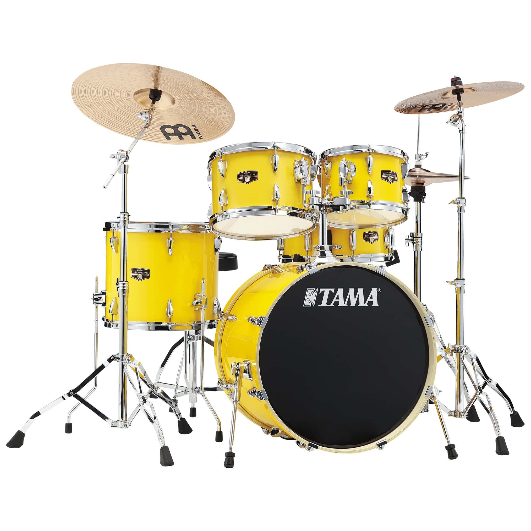 Tama IP50H6W-ELY Imperialstar Drumset 5 teilig  - Electric Yellow/Chrom HW + MEINL Cymbals HCS Bronze