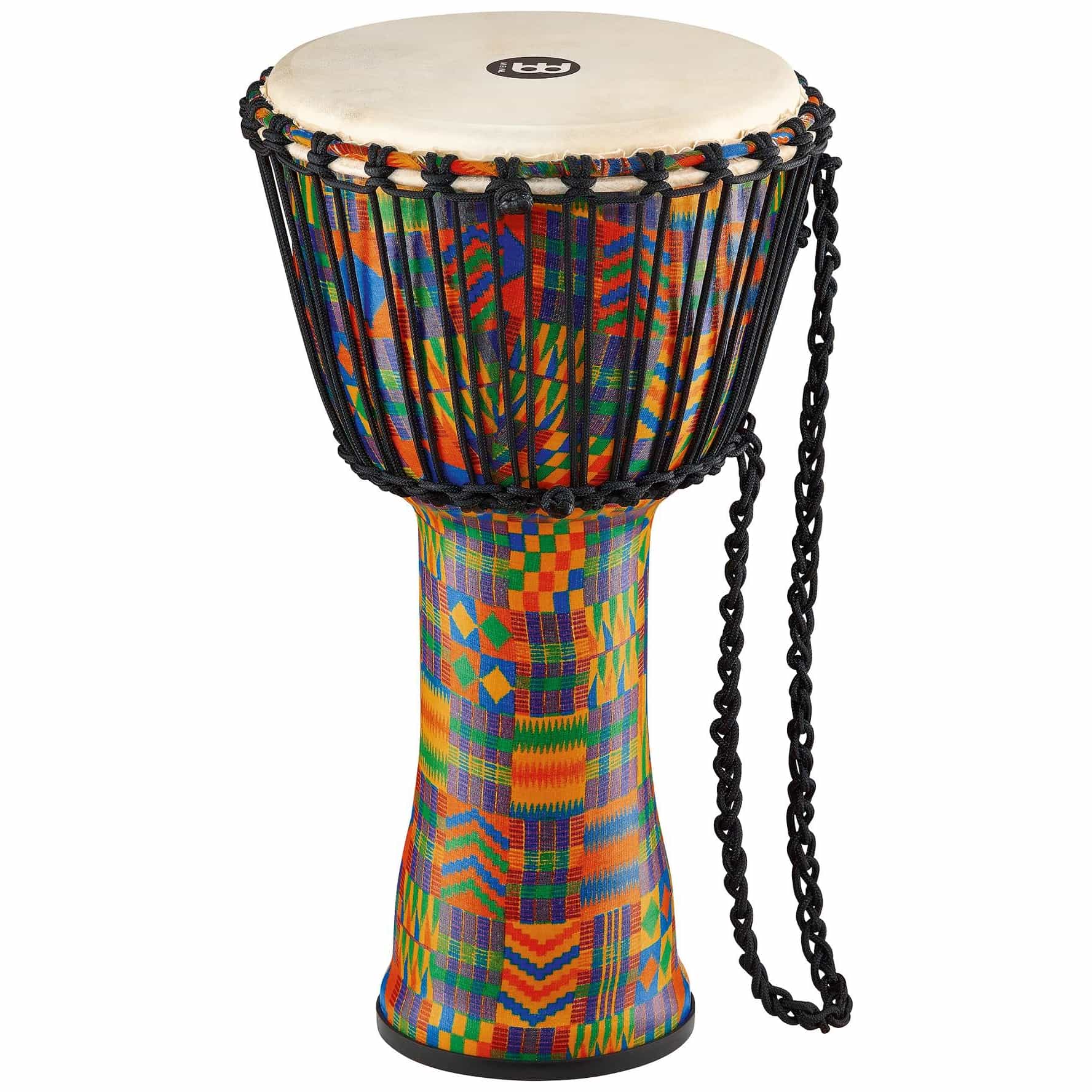 Meinl Percussion - Meinl Percussion PADJ2-M-G - 10 Rope Tuned Travel Series Djembes, Goat Skin Head (Patented), Kenyan Quilt