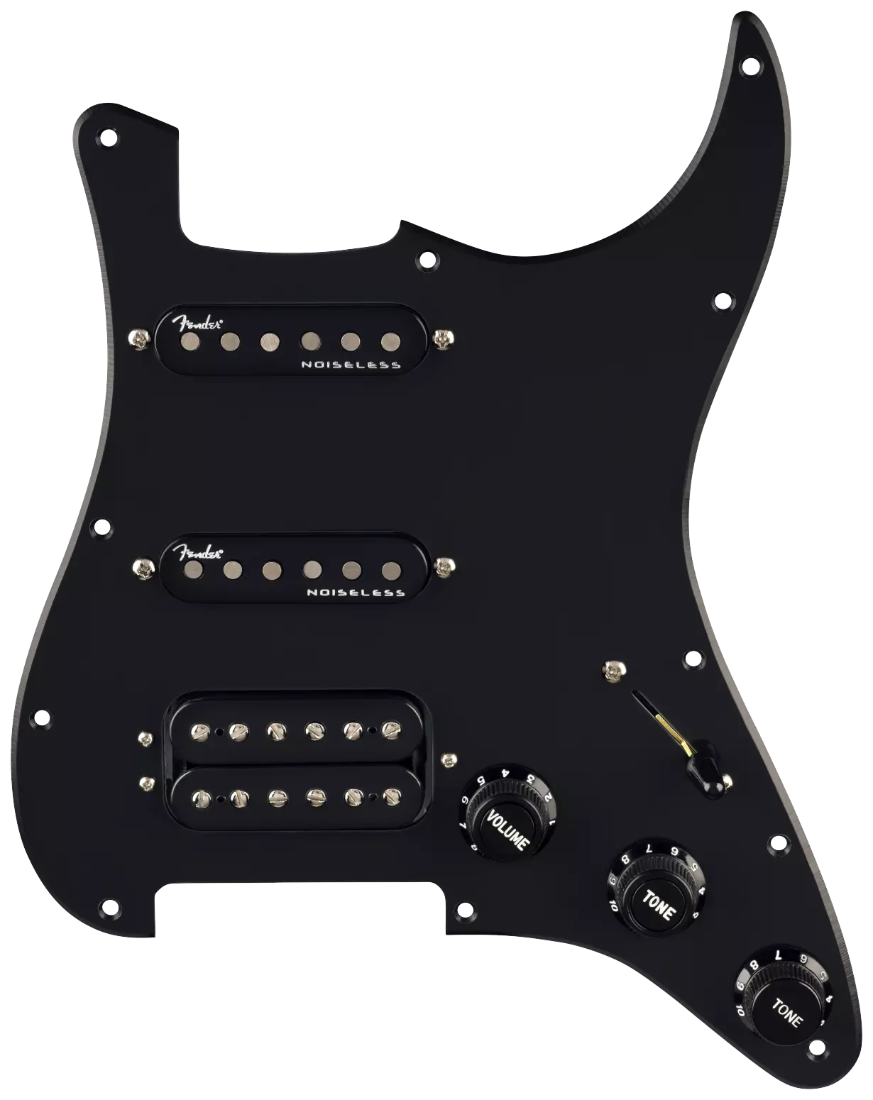 Fender Pre-Wired Strat Pickguard Quadra Tap Ultra Noiseless HSS BWB