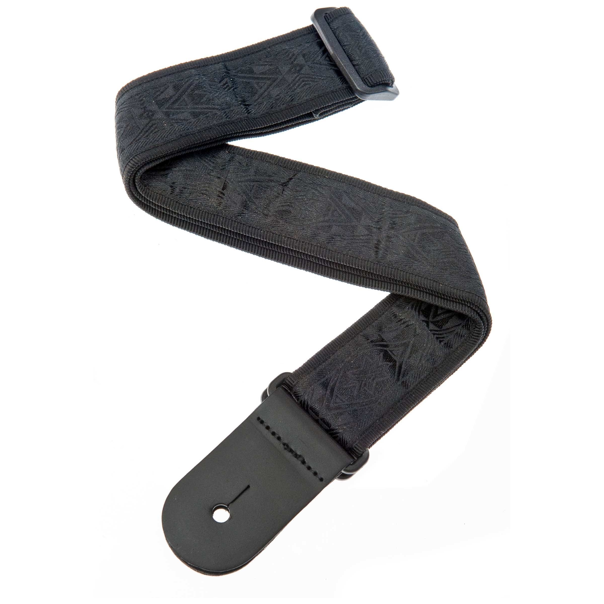 D'Addario guitar strap - nylon fabric, black satin