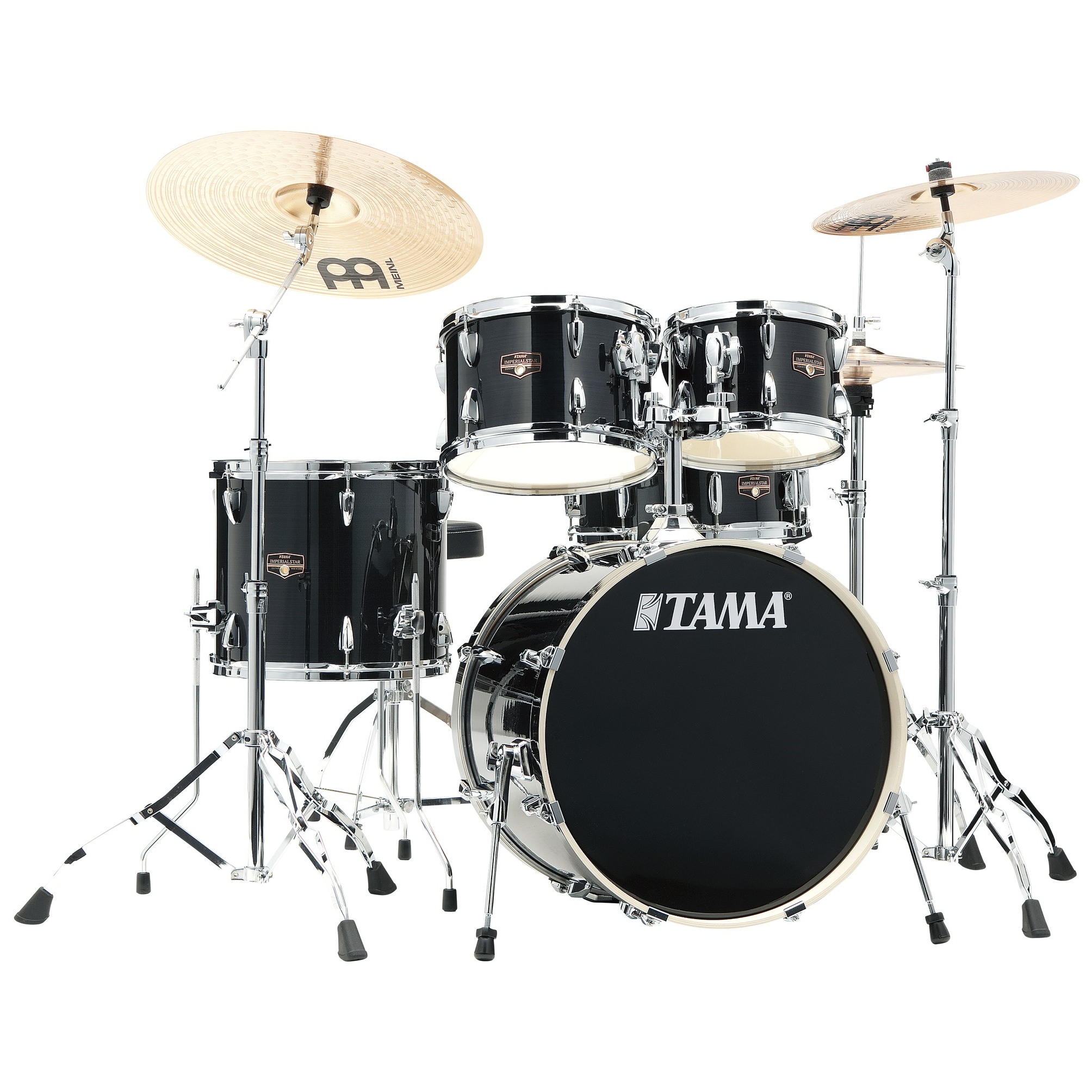 Tama IP50H6W-HBK Imperialstar Drumset 5 teilig  - Hairline Black/Chrom HW + MEINL Cymbals HCS Bronze