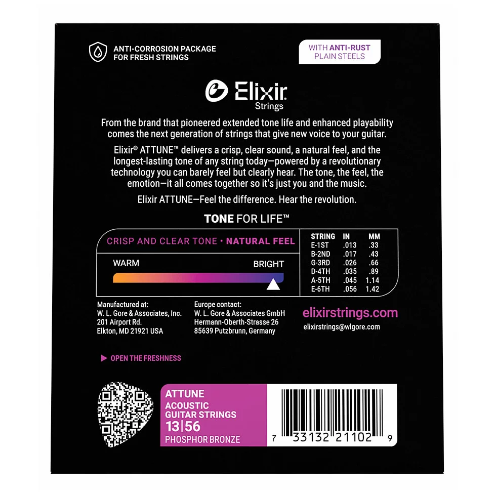 Elixir 21102 Attune Phosphor Bronze | 013-056 1