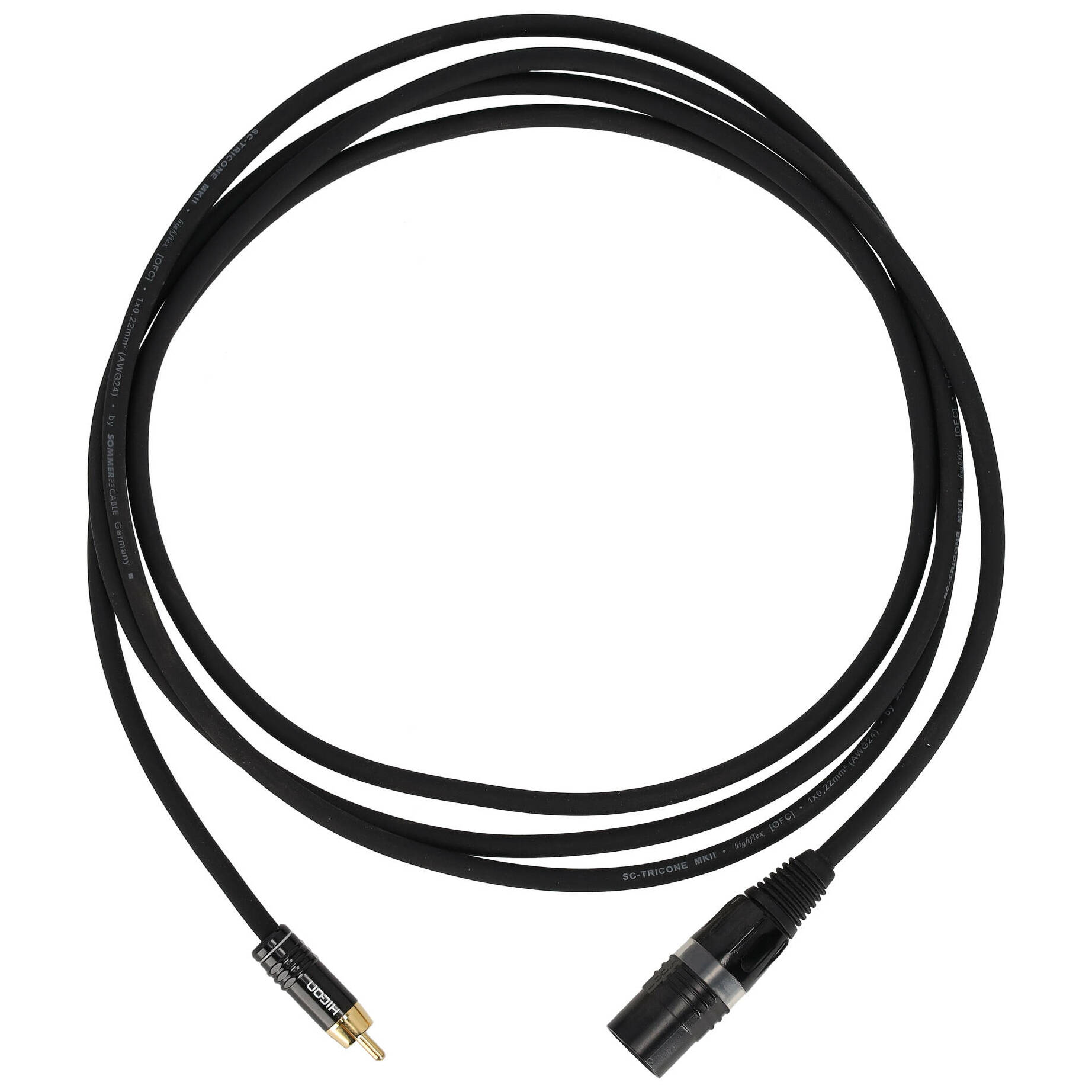Sommer Cable TRH7-0250-SW Tricone MKII XLR Male - Cinch 2,5 Meter