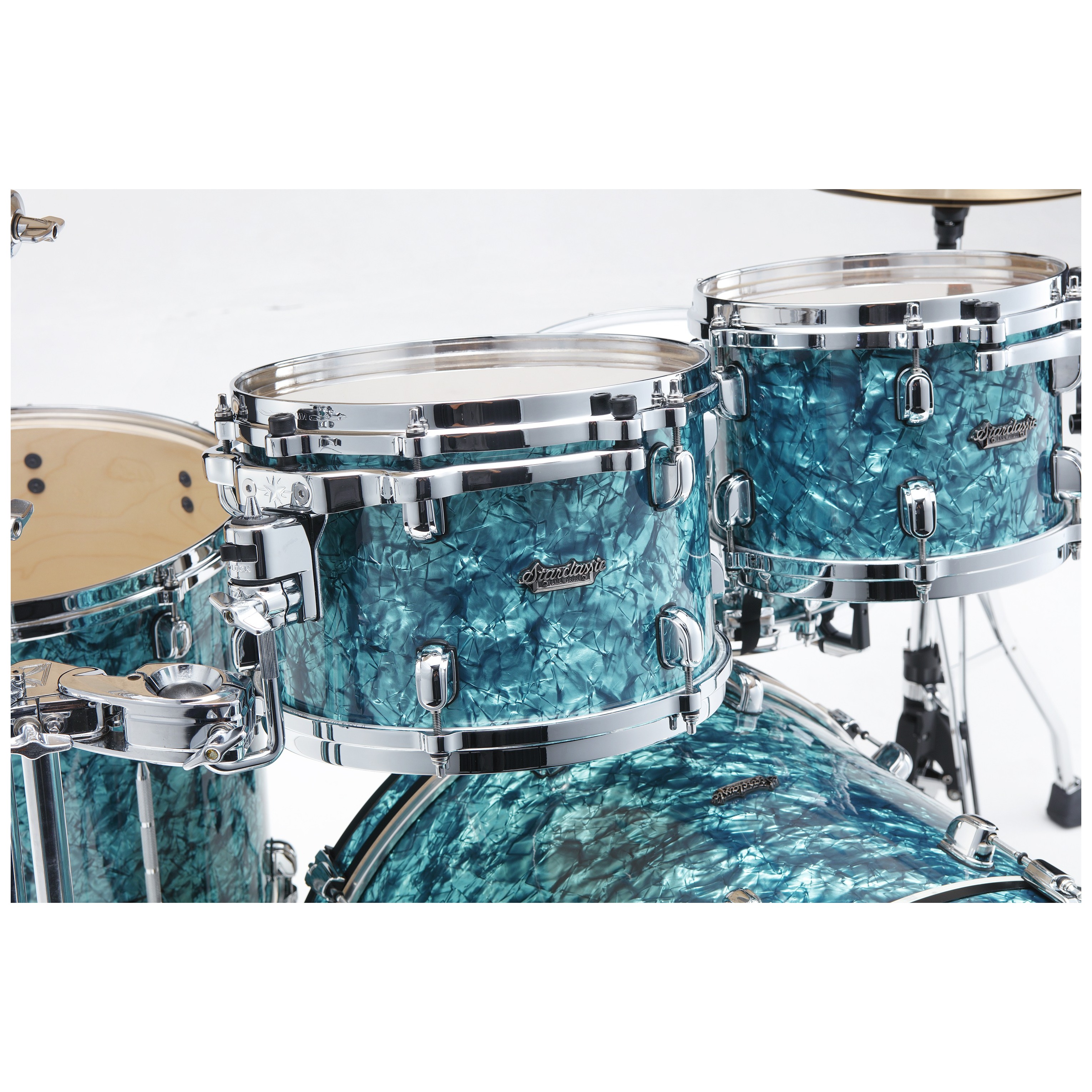 Tama MR42TZS-TQP Starclassic Maple Shell Kit 4 teilig - Turquoise Pearl/Chrom Hardware 1