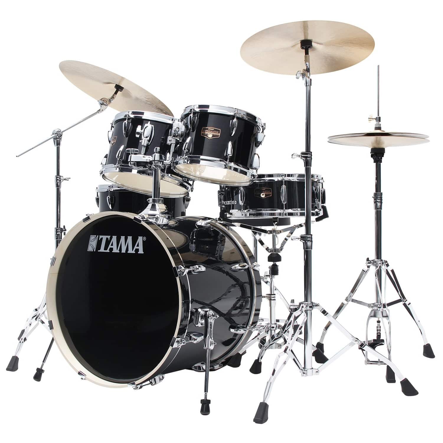 Tama IP50H6W-HBK Imperialstar Drumset 5 teilig  - Hairline Black/Chrom HW + MEINL Cymbals HCS Bronze 6