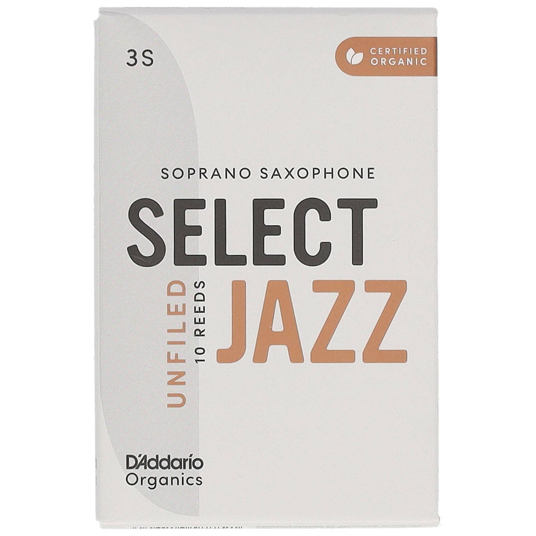 D’Addario Woodwinds Organic Select Jazz Unfiled - Sopran Saxophone 3S - 10er Pack