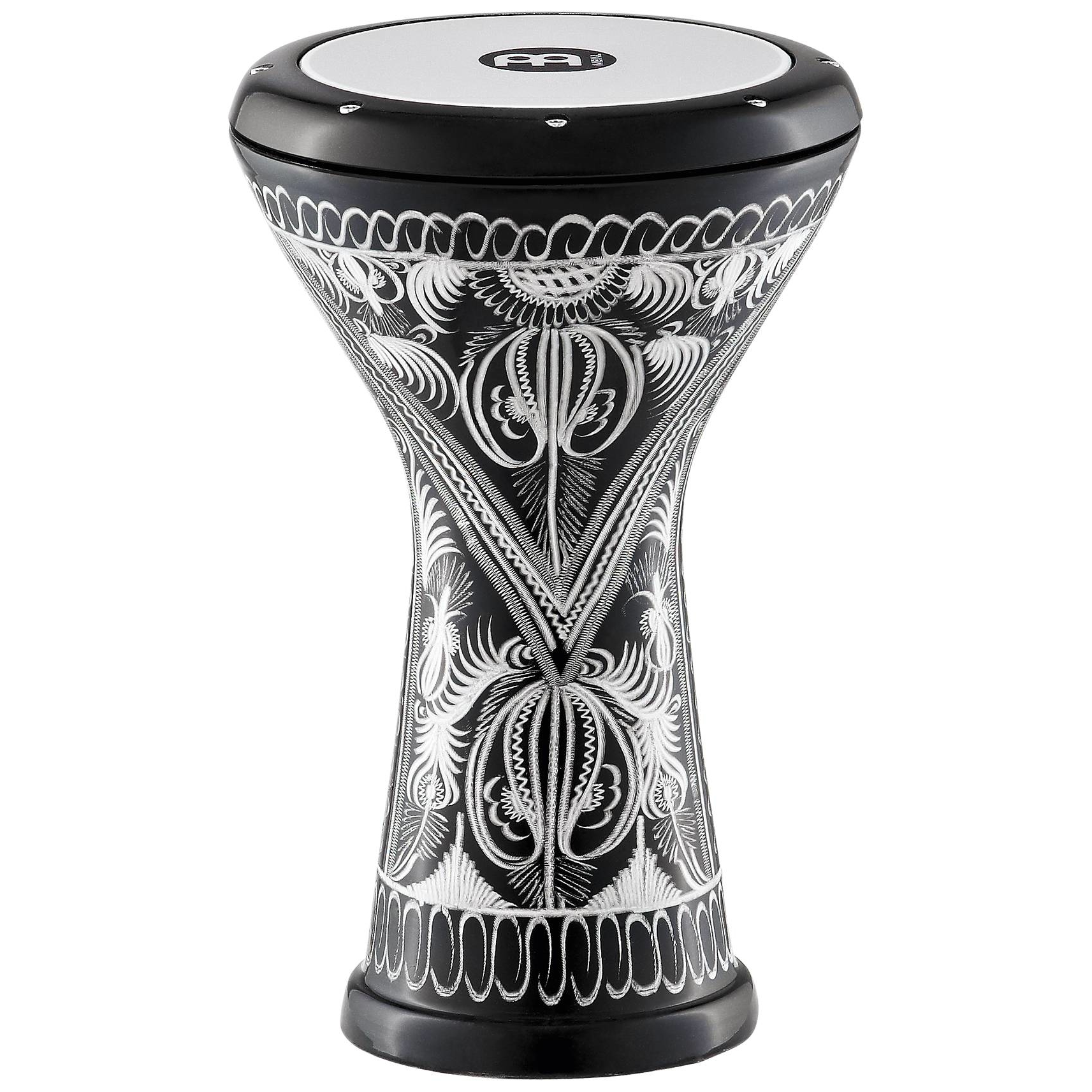 Meinl Percussion - Meinl Percussion HE-3018 - 8 1 2 Aluminum Doumbek, Hand Engraved, Synthetic Head