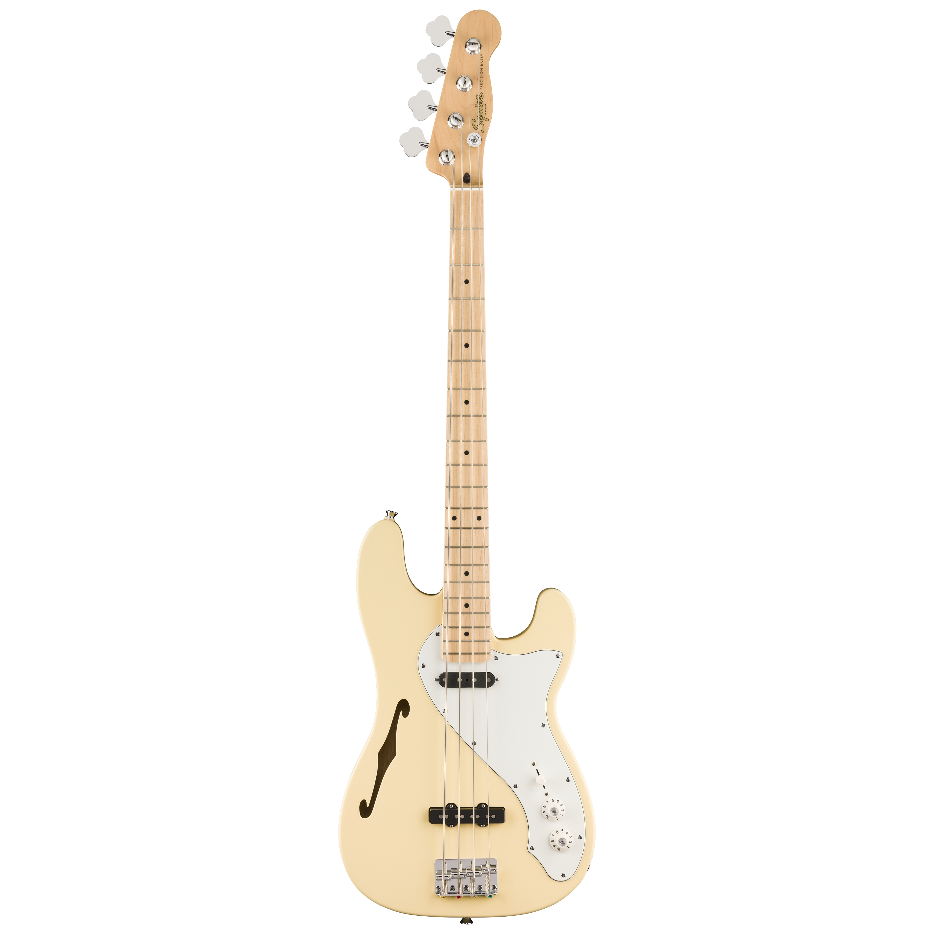 Squier by Fender Paranormal Precision Bass Thinline SJ MN Parchment PG Vintage White
