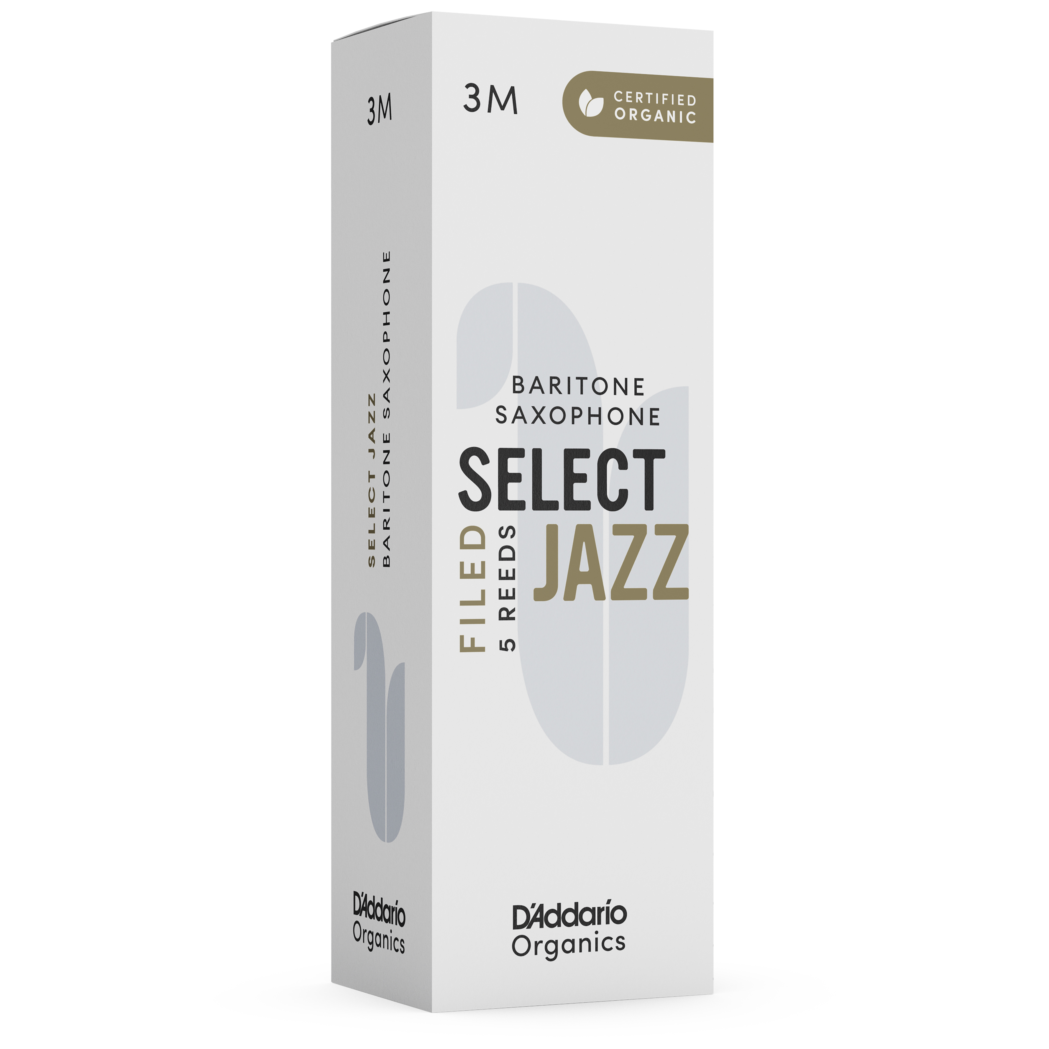 D’Addario Woodwinds Organic Select Jazz Filed - Bariton Saxophone 3M - 5er Pack 3