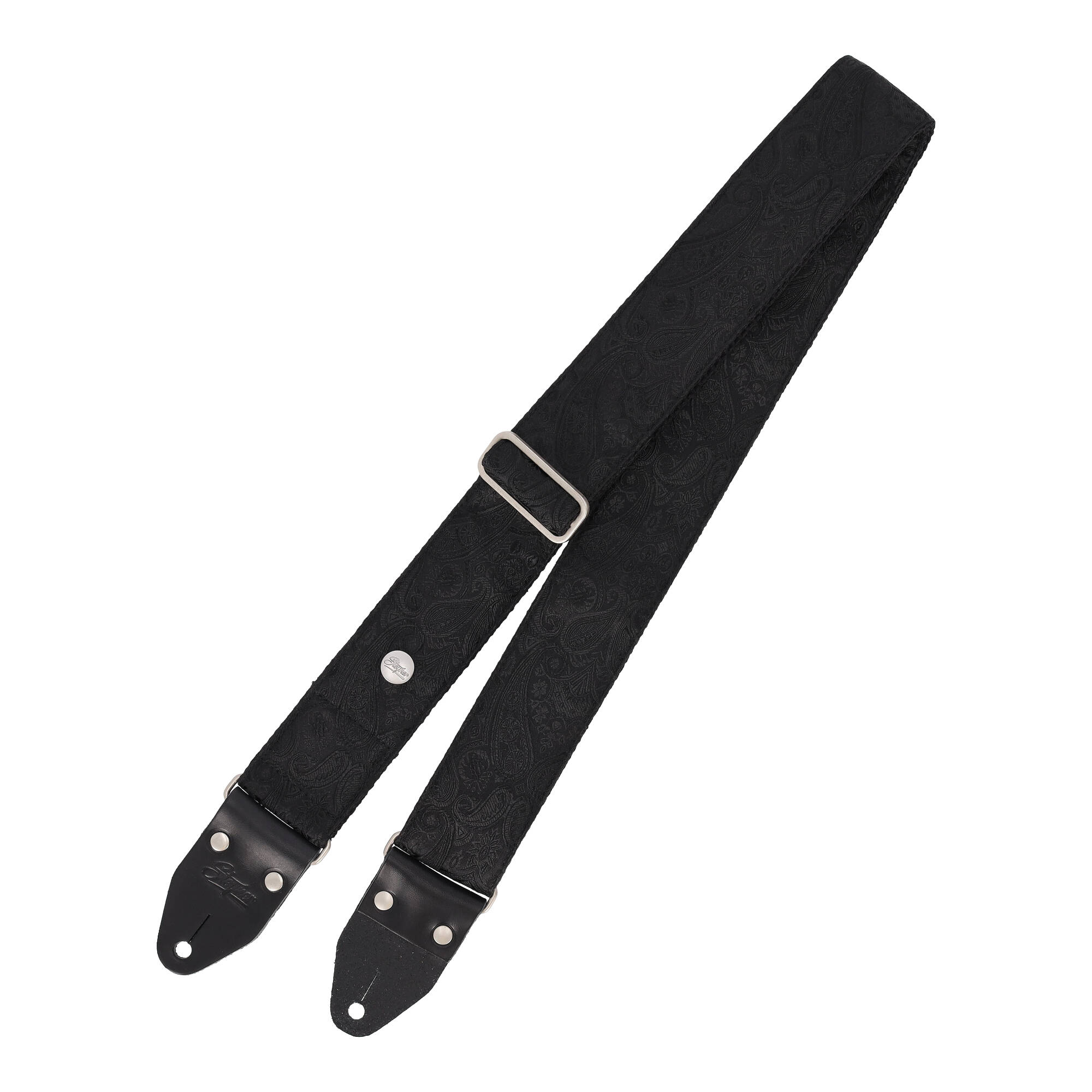 Steyner Straps guitar strap black - Luxury Black Paisley Silver