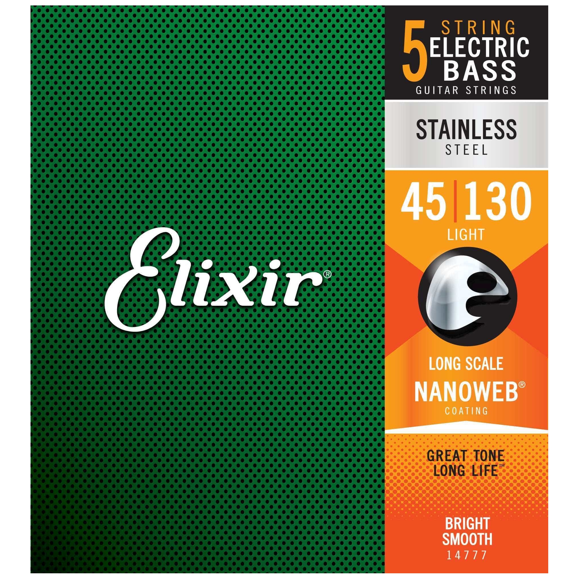 Elixir 14777 Stainless Steel 5-String Medium-Light B 045 - 130