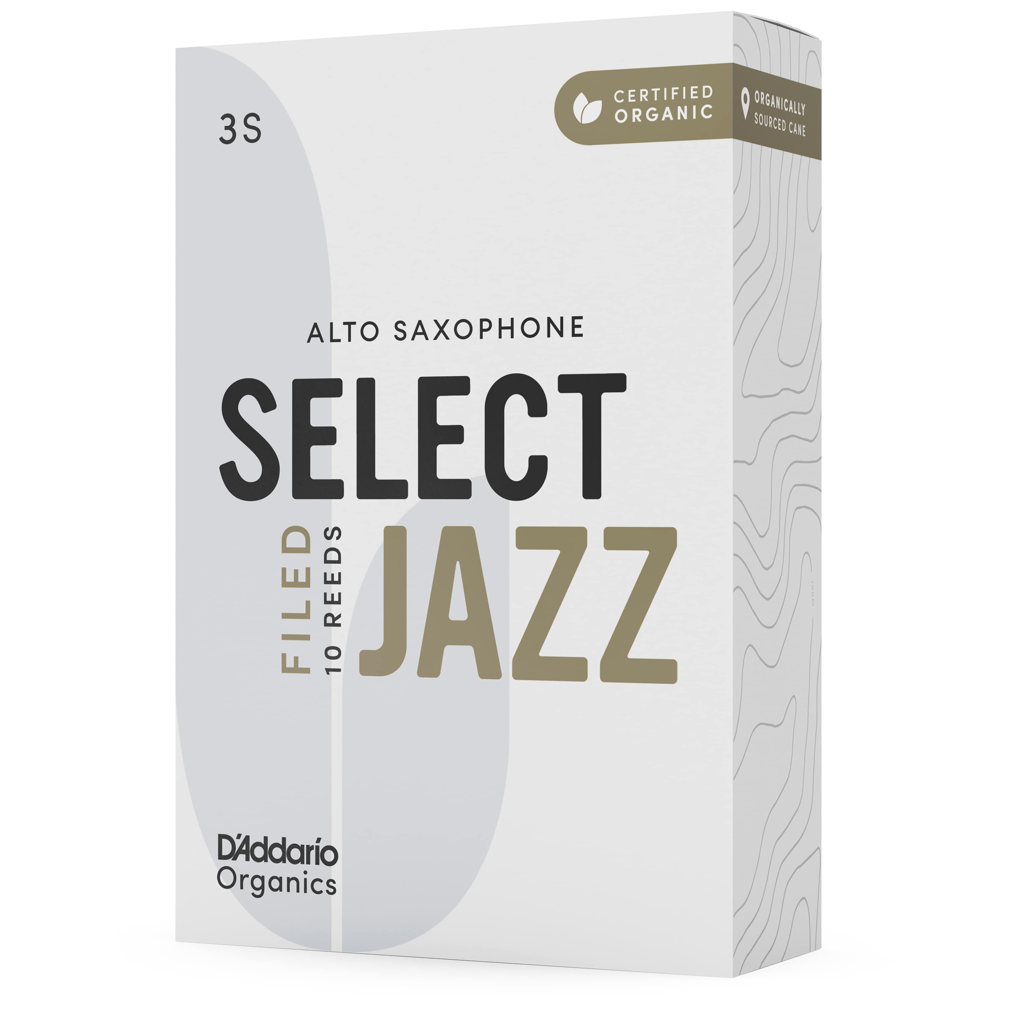 D’Addario Woodwinds Organic Select Jazz Filed - Alt Saxophone 3S - 10er Pack