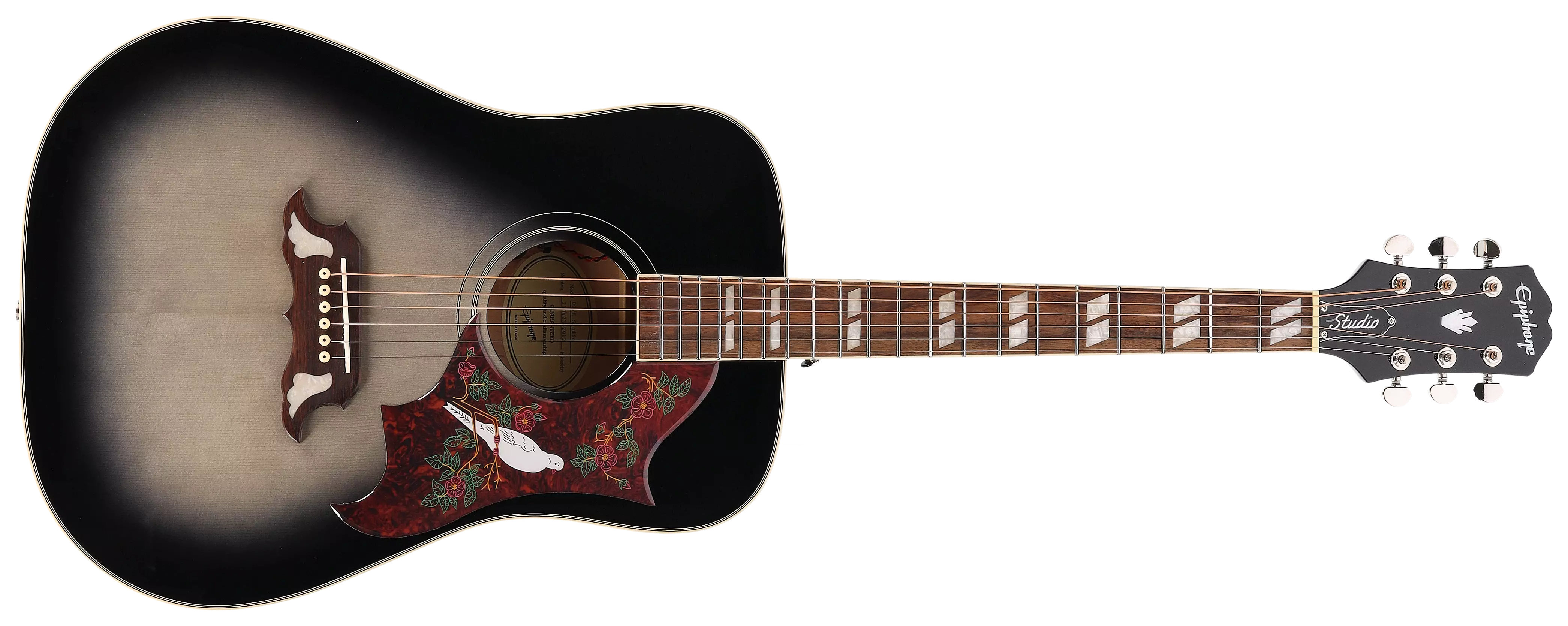 Epiphone Dove Studio Solid Trans Ebony Burst 1