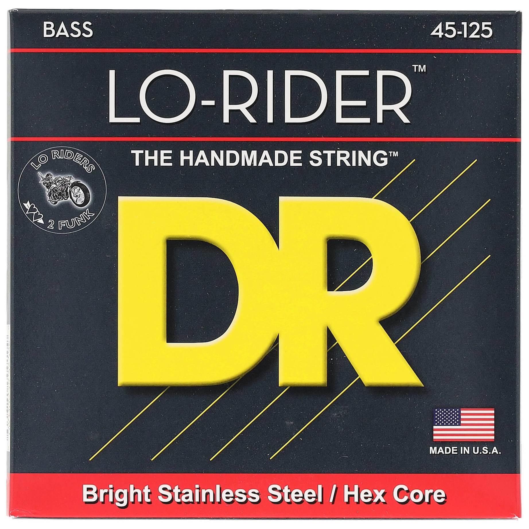 DR Strings LO-RIDER - Stainless Steel Bass Strings: 5-String Medium 45-125