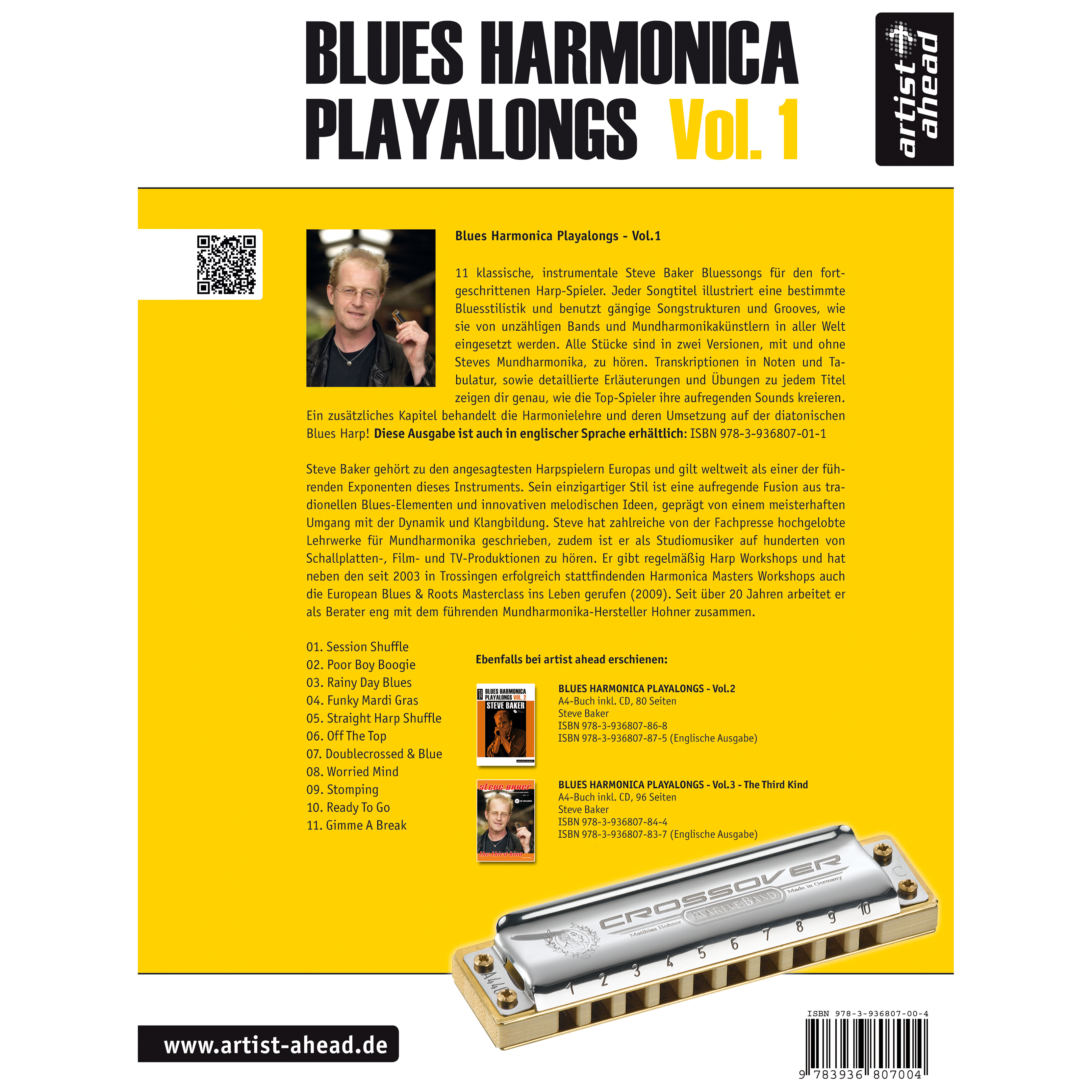Artist Ahead Blues Harmonica Playalongs - Vol. 1 - Steve Baker 1