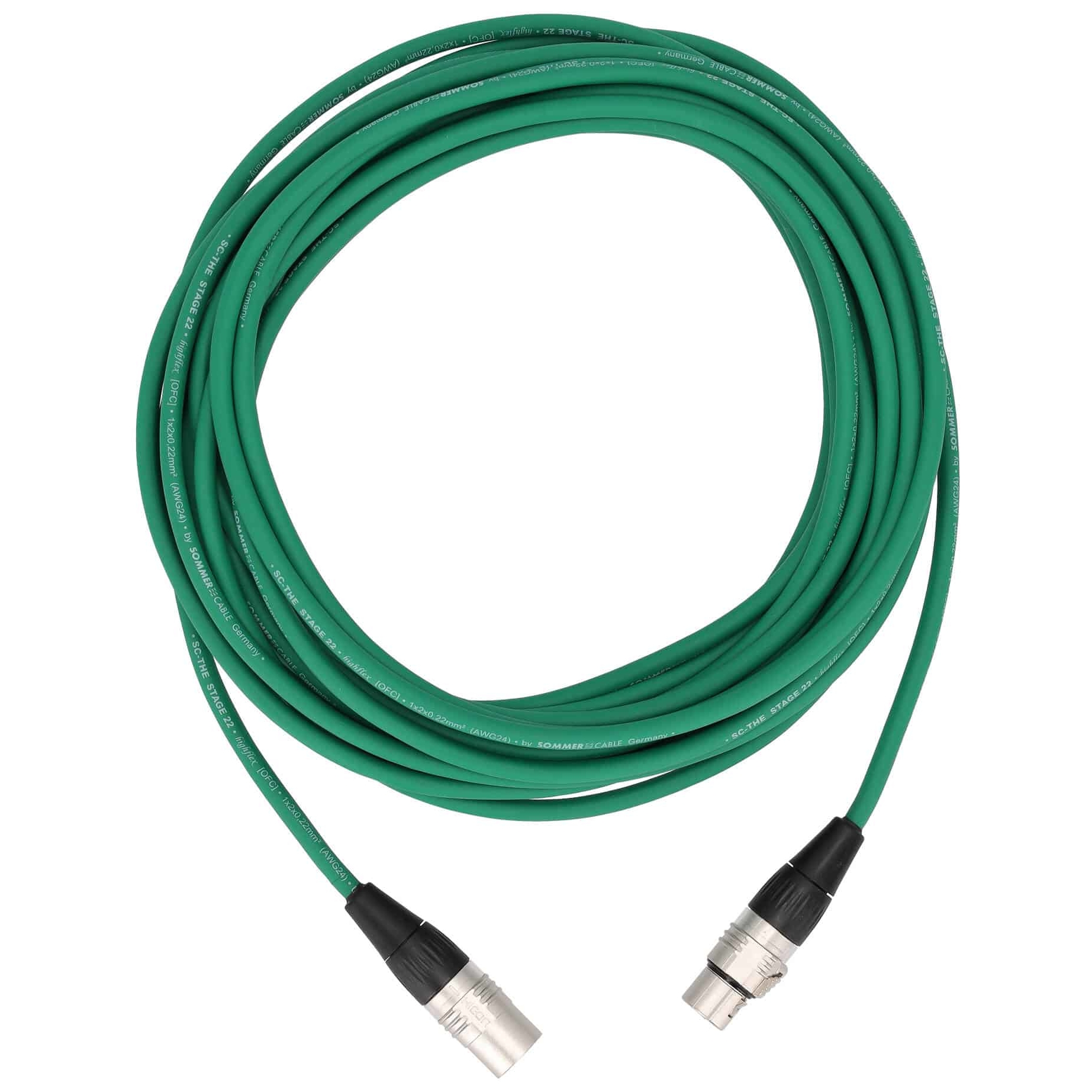 Sommer Cable - Sommer Cable SGHN-1000-GN Stage 22 Highflex XLR Male - XLR Female 10 Meter
