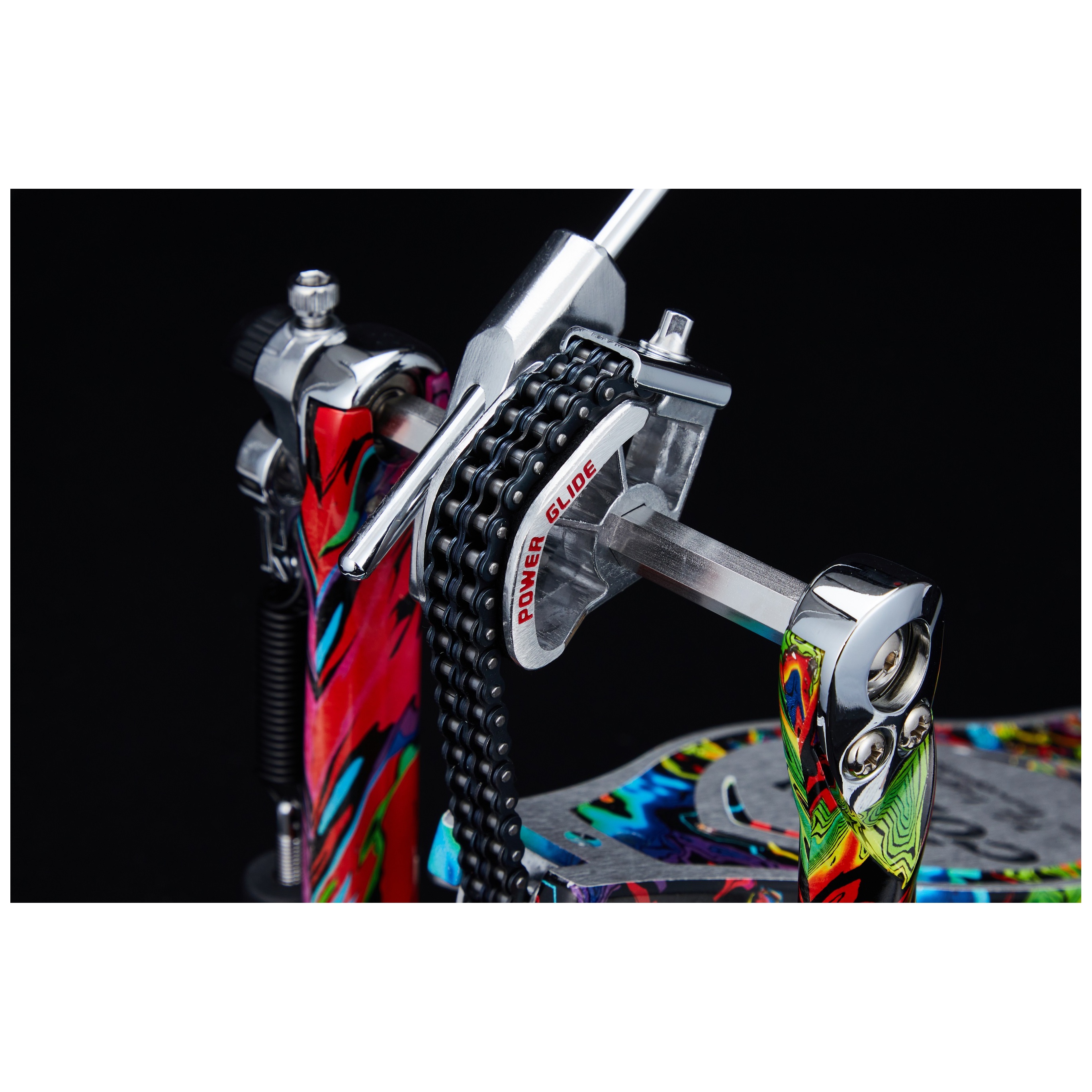 Tama HP900PWMPR - 50th LIMITED - Iron Cobra 900 Power Glide Twin Pedal - Marble Psychedelic Rainbow 4