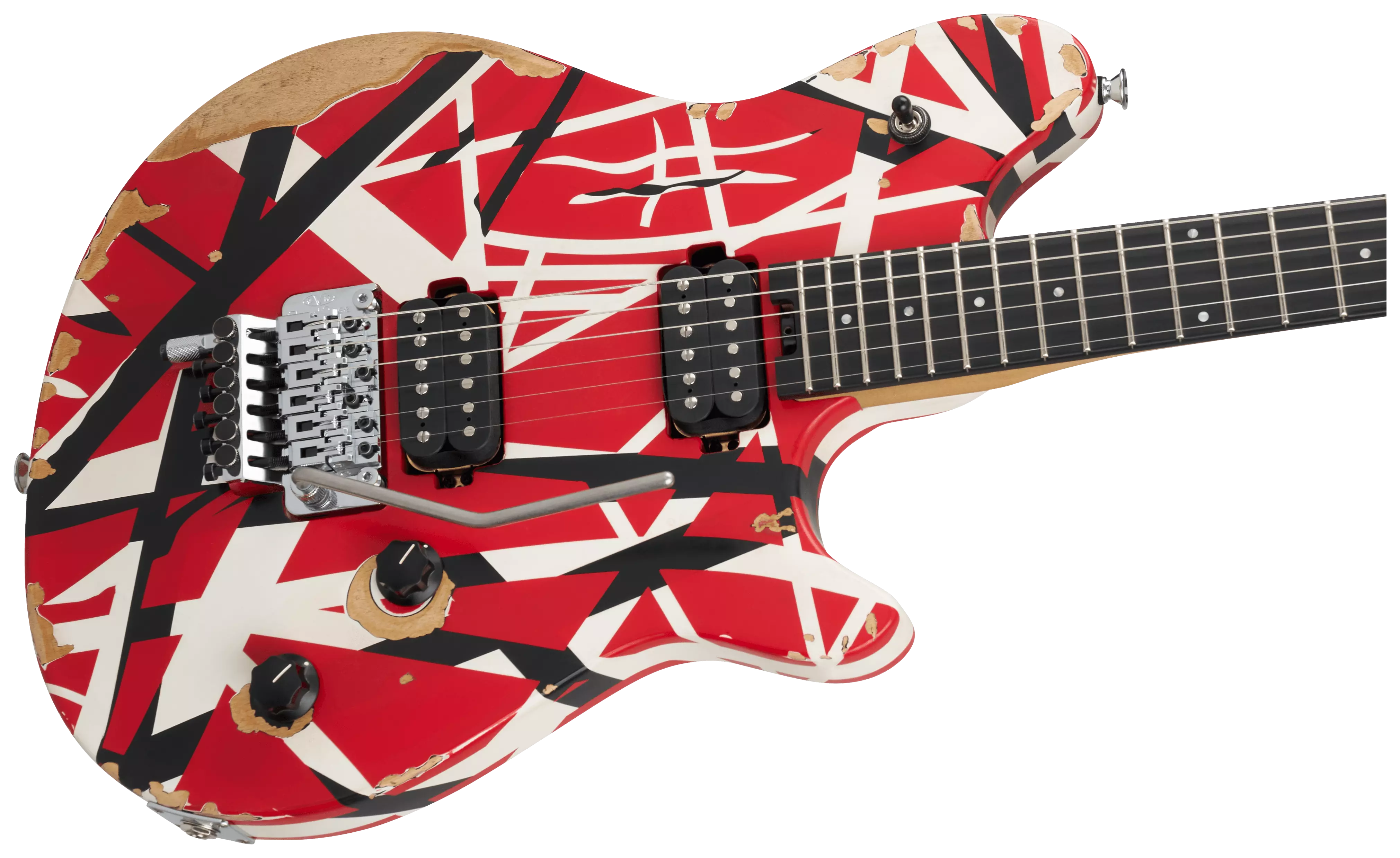 EVH LTD Wolfgang Special Striped Series EB Red Black and White Aged 4